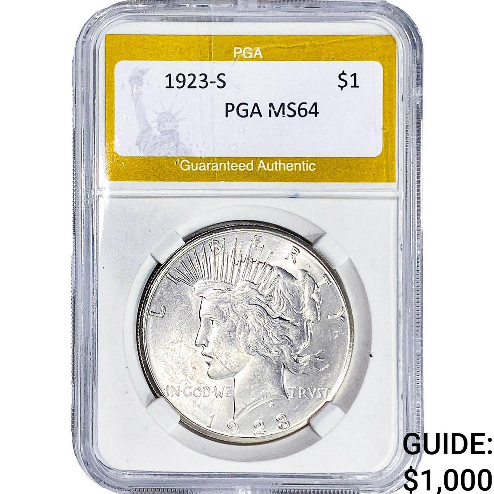 1923-S Silver Peace Dollar PGA MS64 (1 of 2)