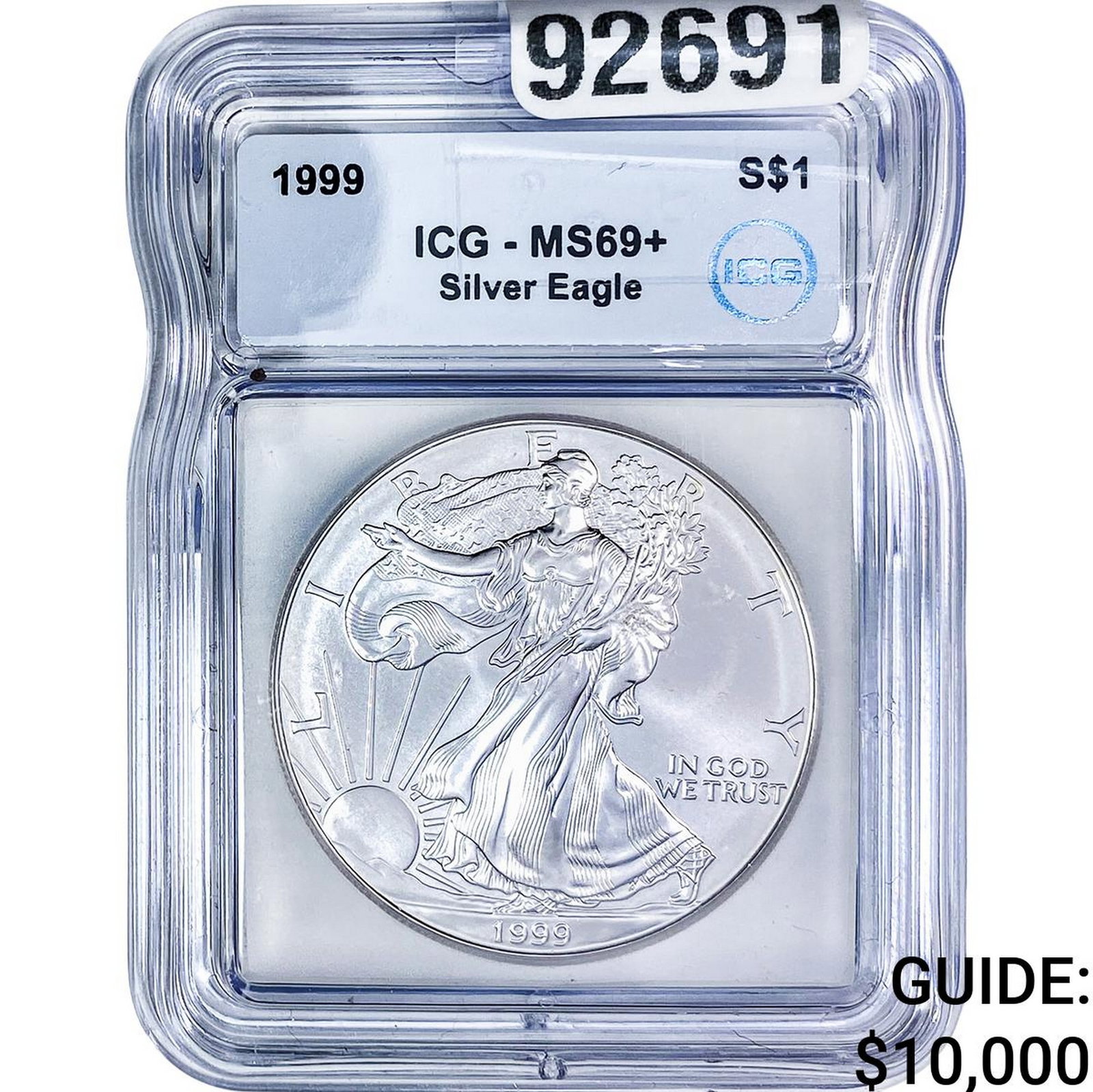 1999 Silver Eagle ICG MS69+: 1999 Silver Eagle ICG MS69+