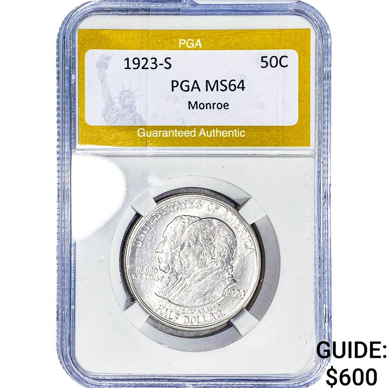 1923-S Monroe Half Dollar PGA MS64 (1 of 2)