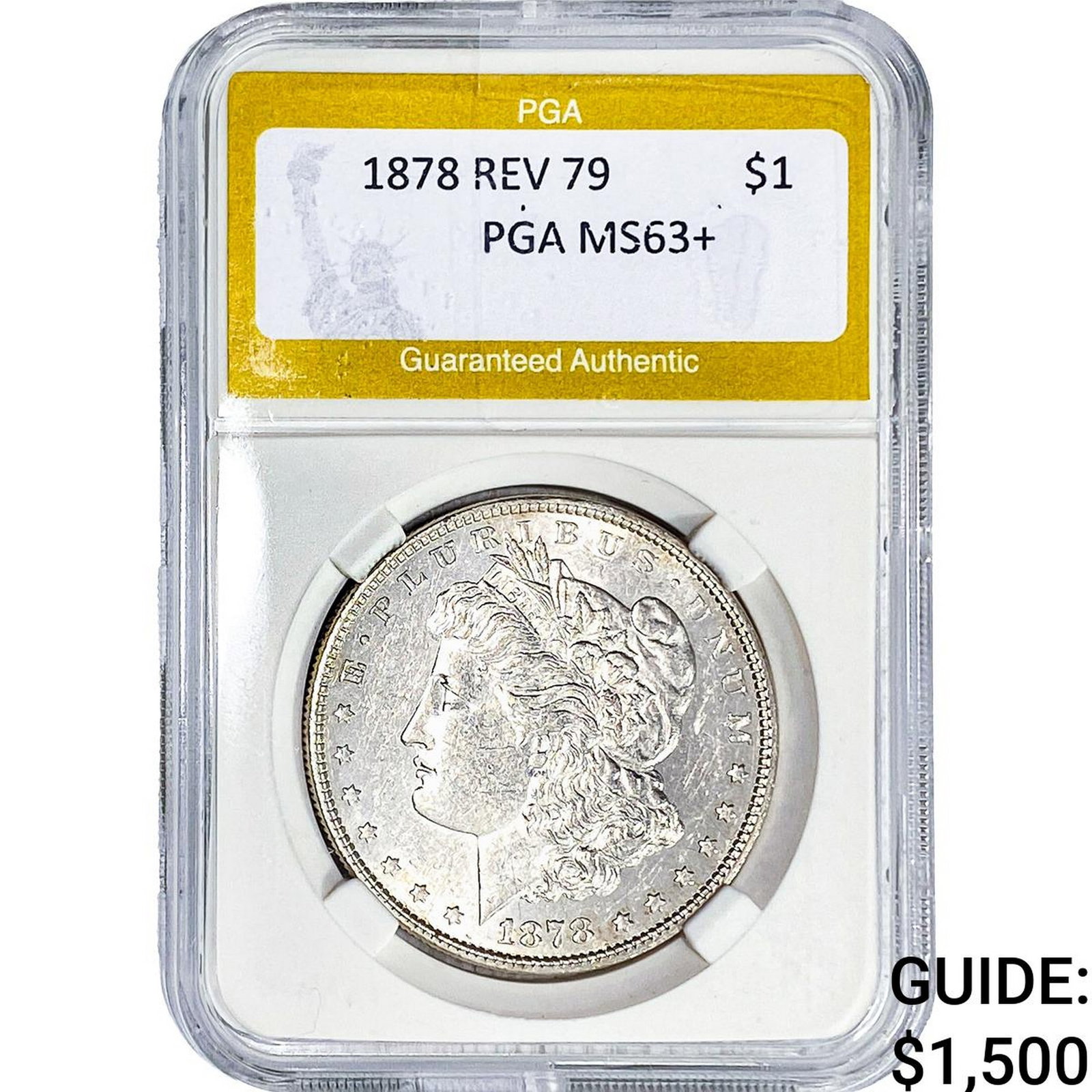 1878 Rev 79 Morgan Silver Dollar PGA MS63+: 1878 Rev 79 Morgan Silver Dollar PGA MS63+