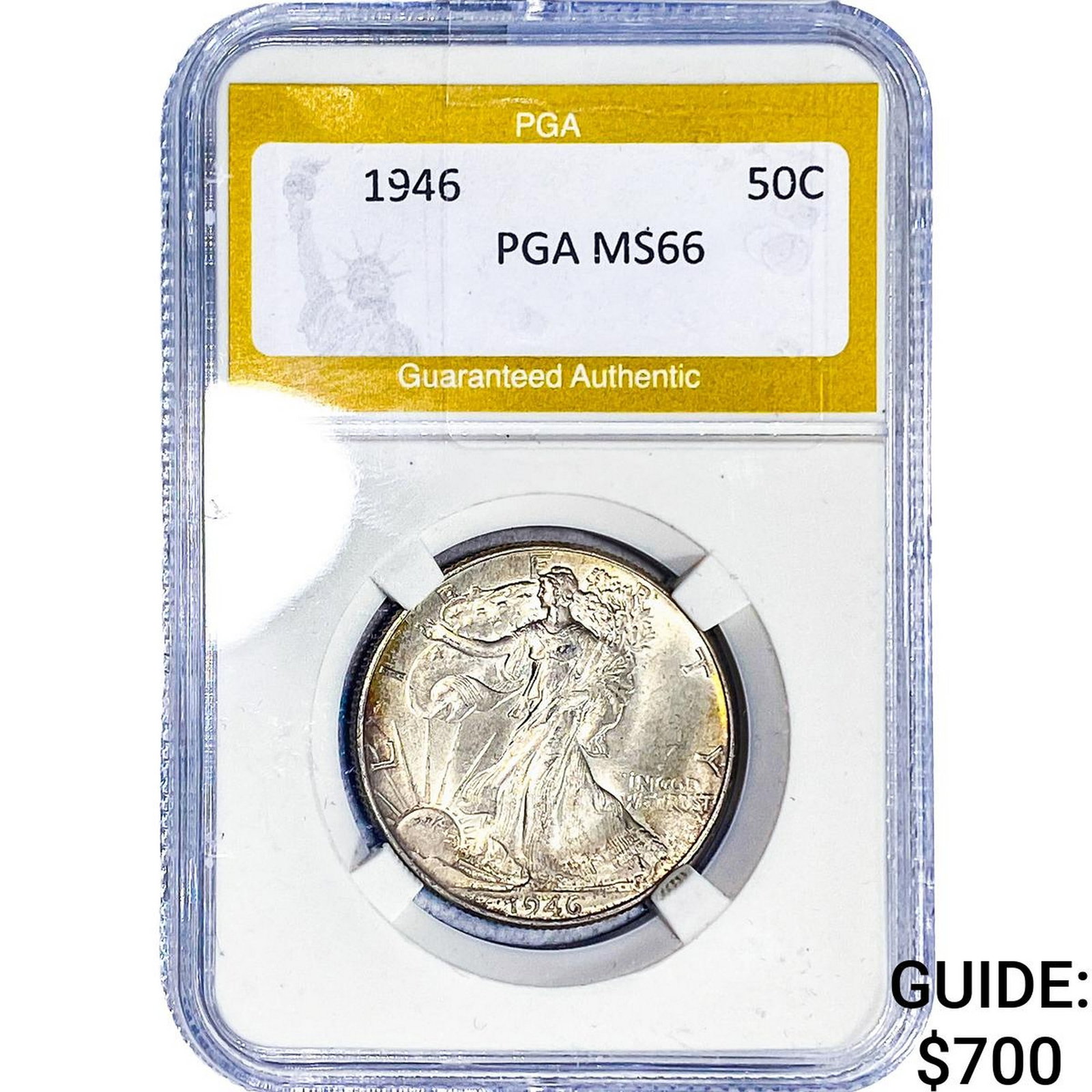1946 Walking Liberty Half Dollar PGA MS66: 1946 Walking Liberty Half Dollar PGA MS66