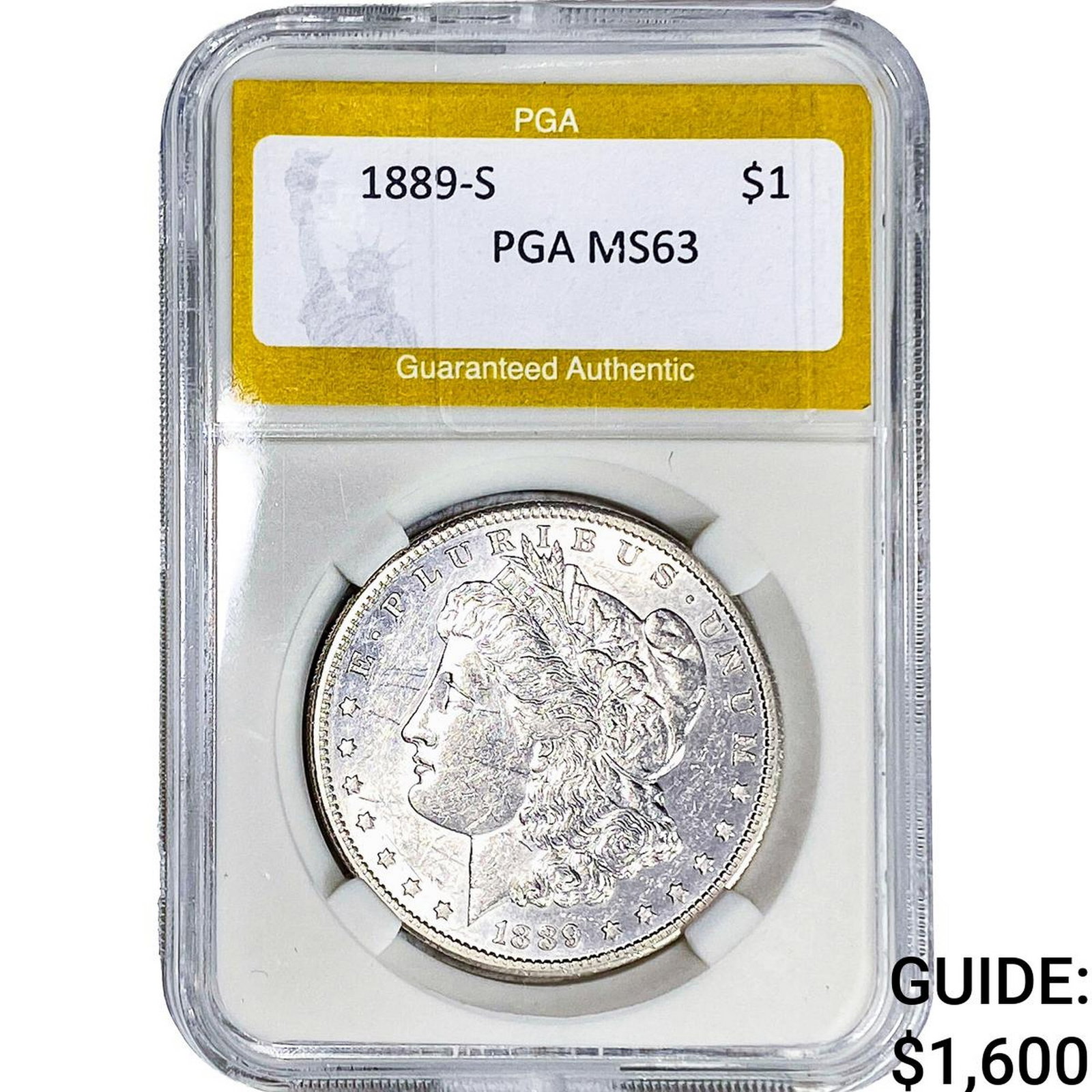1889-S Morgan Silver Dollar PGA MS63 (1 of 2)