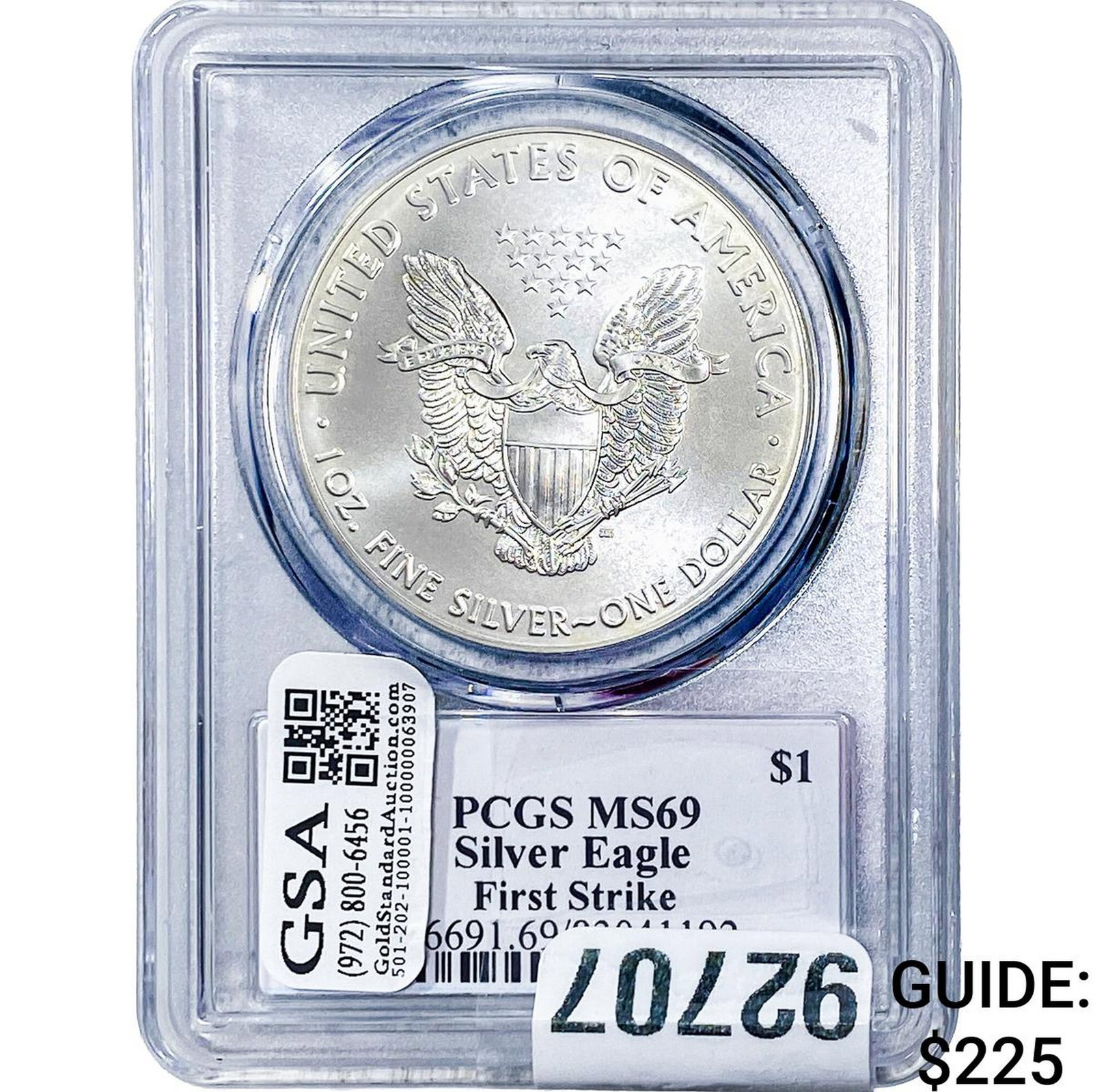 2017 Silver Eagle PCGS MS69 Trump: 2017 Silver Eagle PCGS MS69 Trump