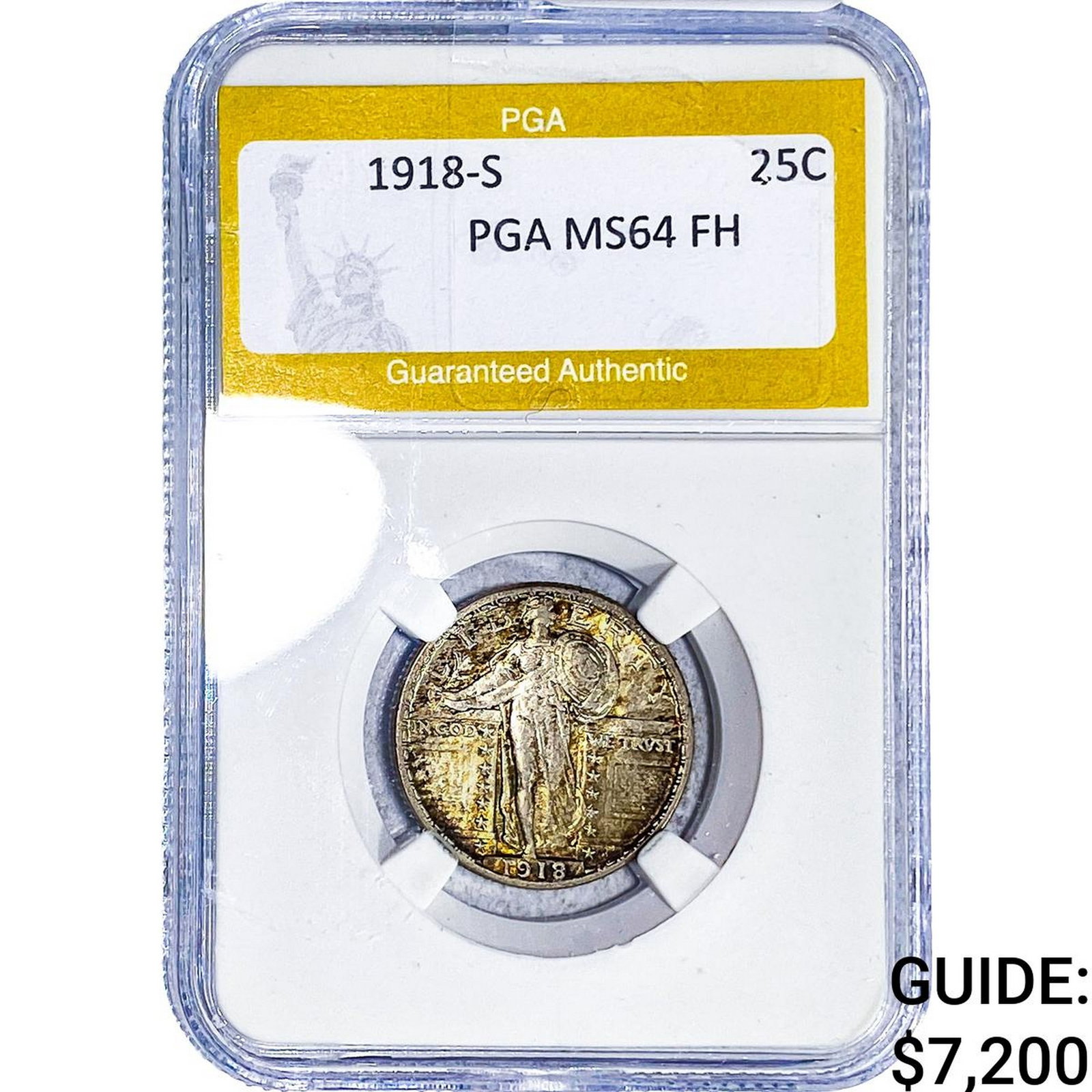 1918-S Standing Liberty Quarter PGA MS64 FH: 1918-S Standing Liberty Quarter PGA MS64 FH