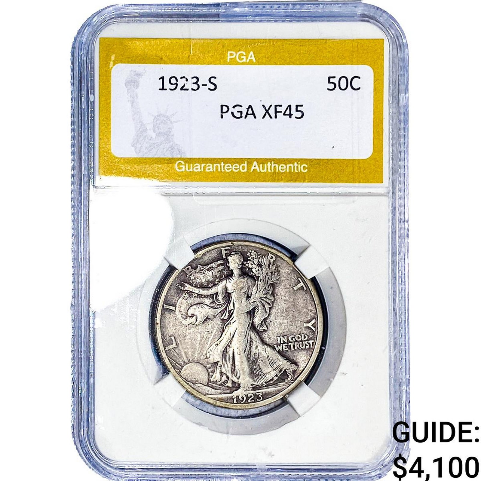 1923-S Walking Liberty Half Dollar PGA XF45: 1923-S Walking Liberty Half Dollar PGA XF45