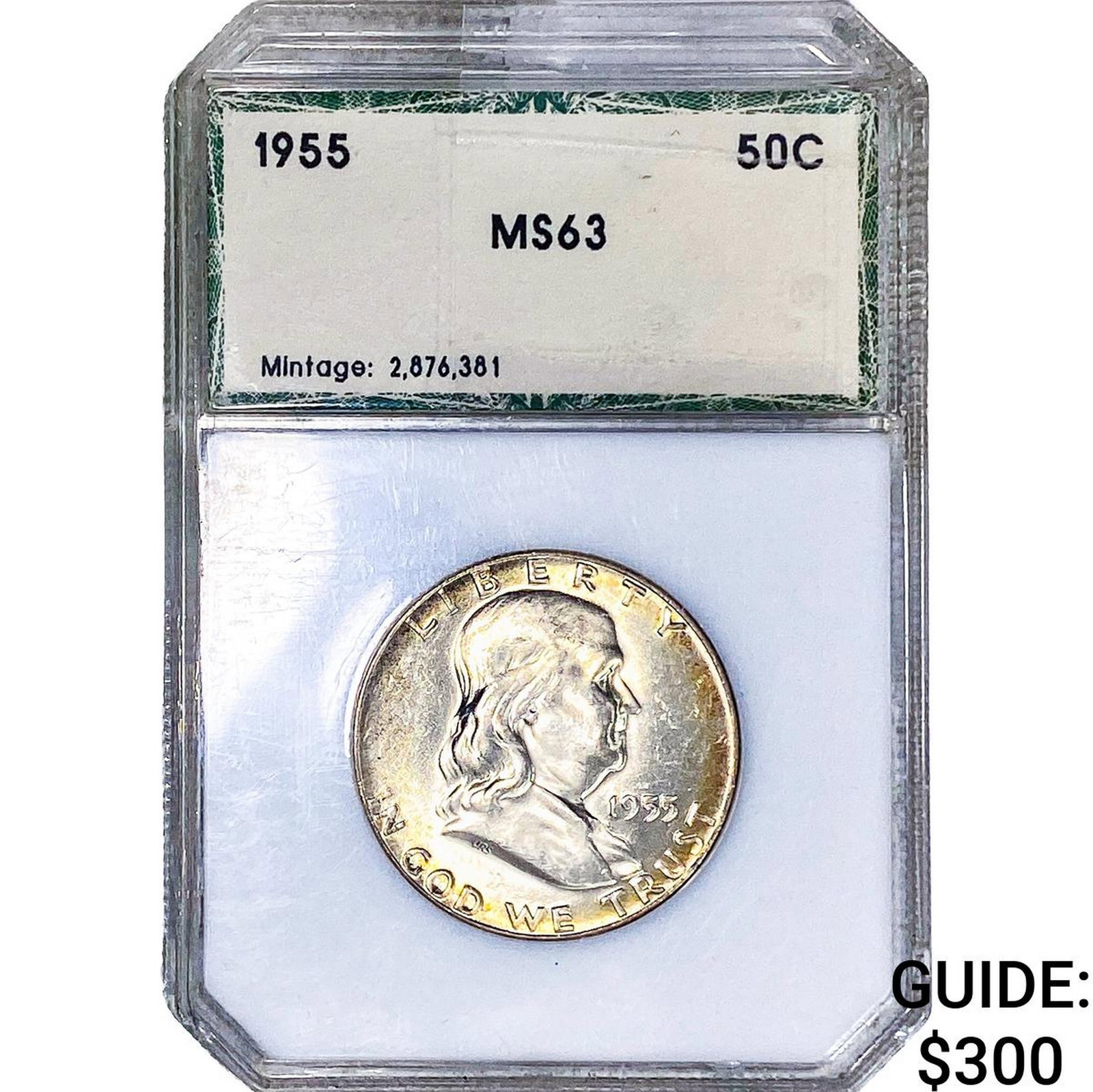 1955 Franklin Half Dollar PCI MS63: 1955 Franklin Half Dollar PCI MS63