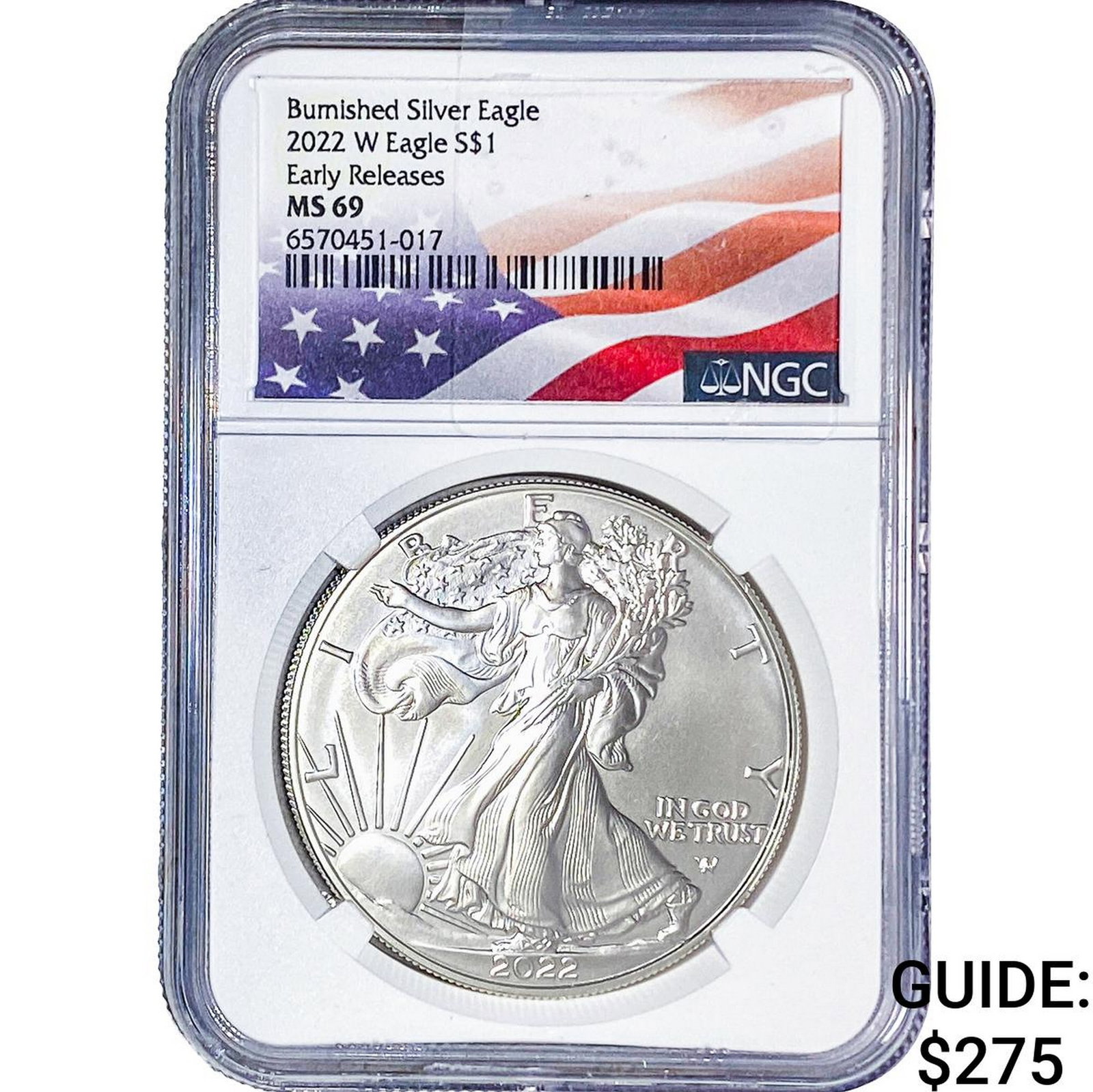 2022-W Silver Eagle NGC MS69 Burnished: 2022-W Silver Eagle NGC MS69 Burnished