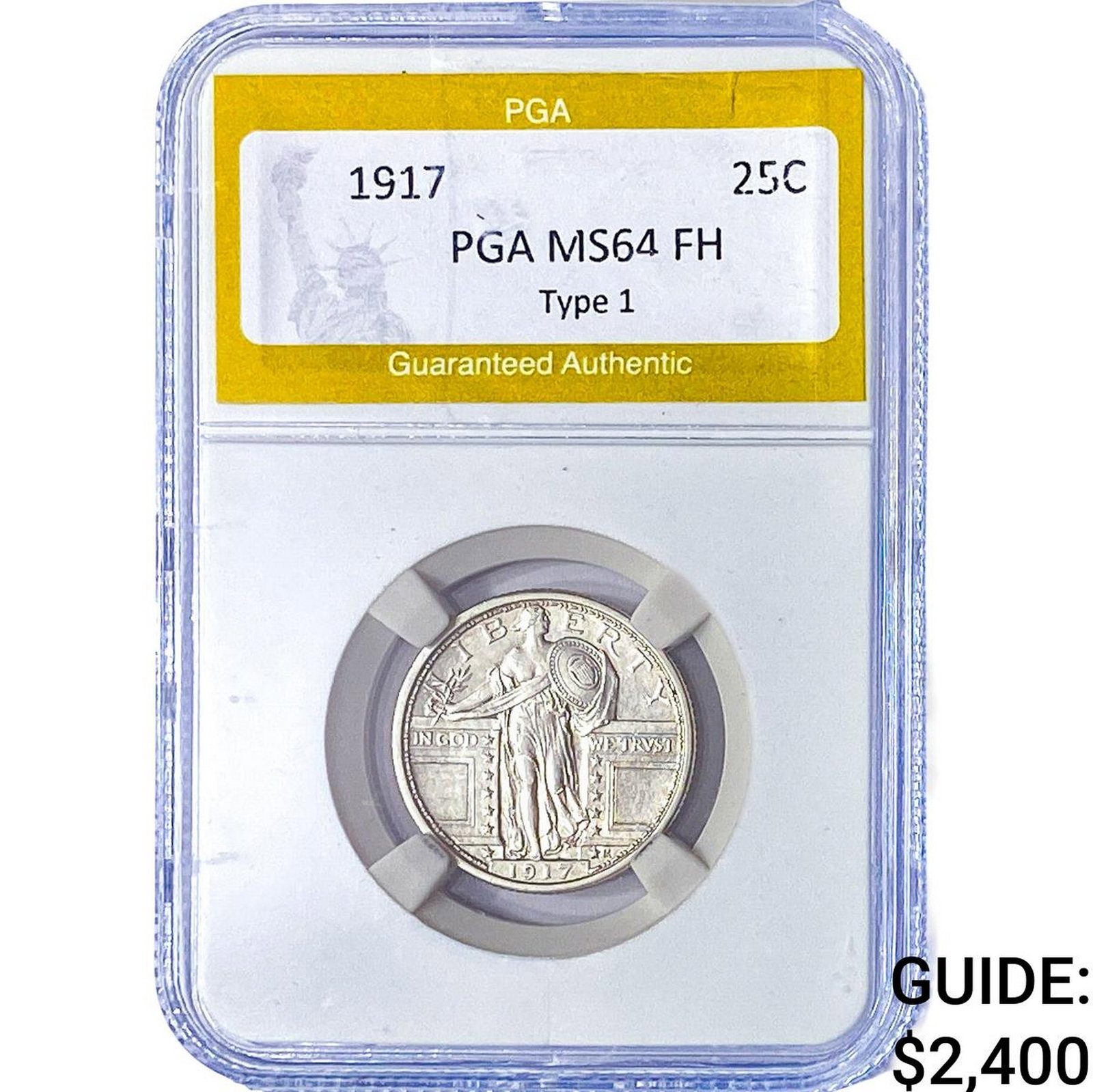 1917 Standing Liberty Quarter PGA MS64 FH: 1917 Standing Liberty Quarter PGA MS64 FH