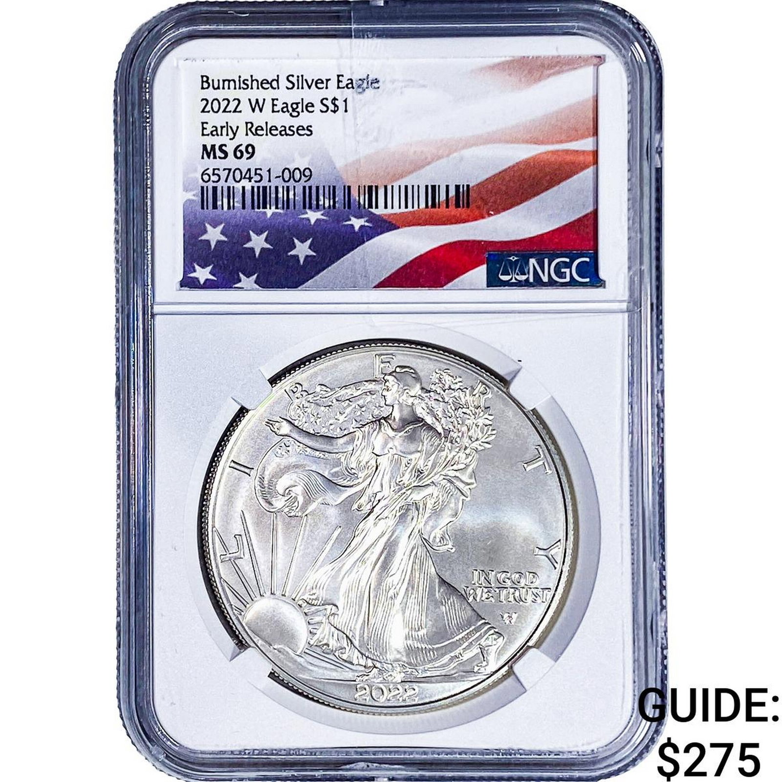 2022-W Silver Eagle NGC MS69 Burnished: 2022-W Silver Eagle NGC MS69 Burnished