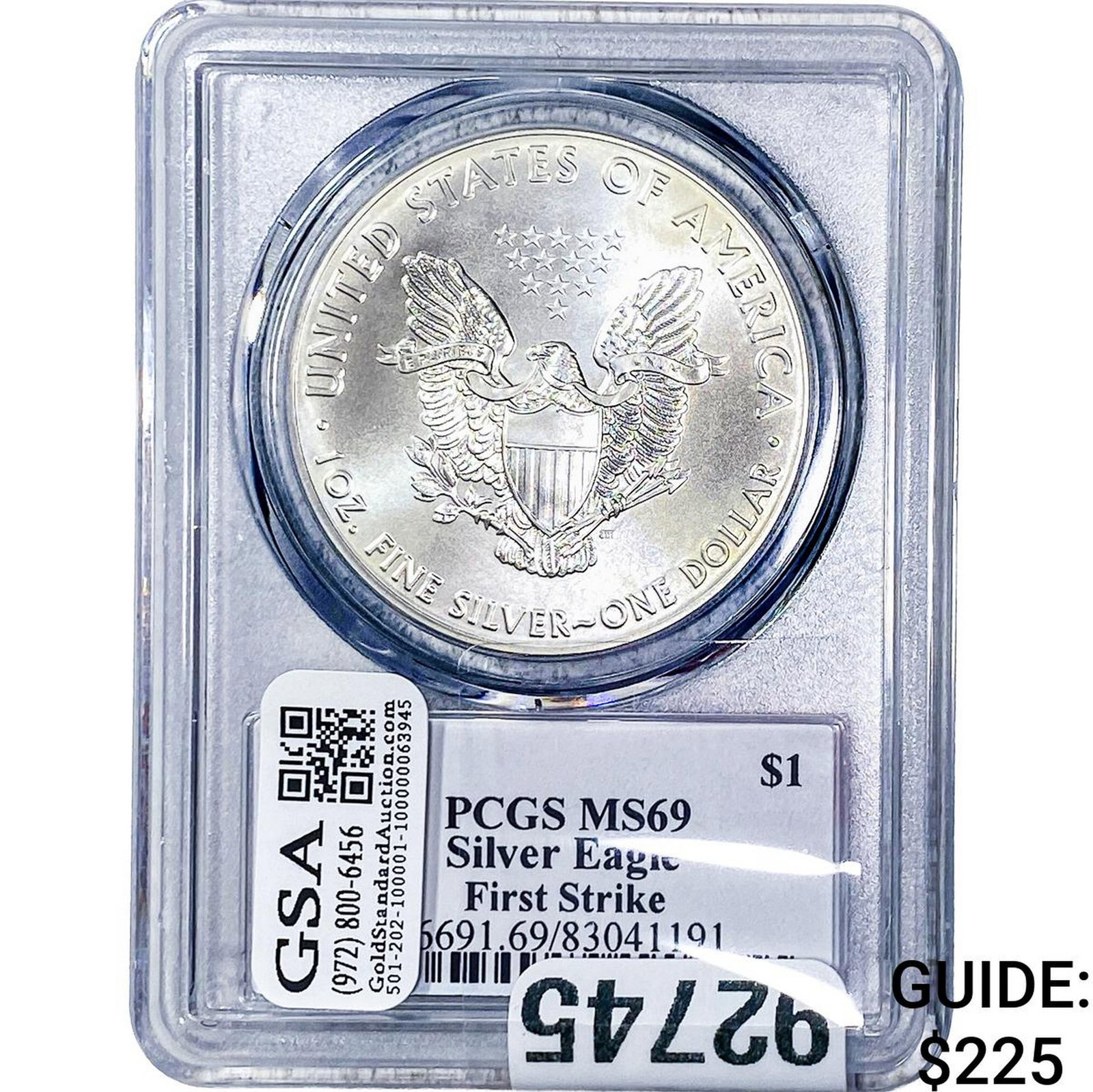 2017 Silver Eagle PCGS MS69 Trump: 2017 Silver Eagle PCGS MS69 Trump