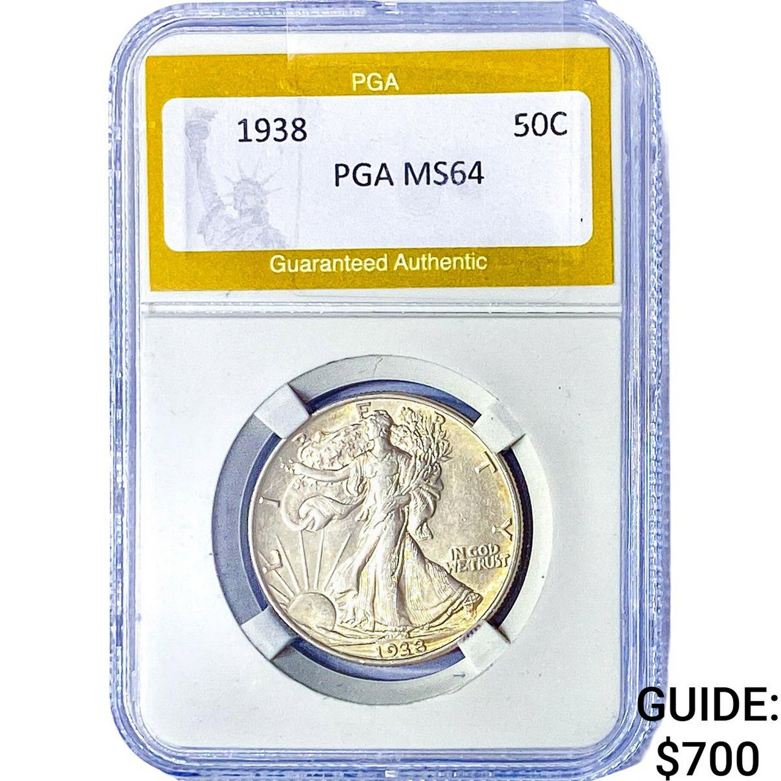 1938 Walking Liberty Half Dollar PGA MS64: 1938 Walking Liberty Half Dollar PGA MS64