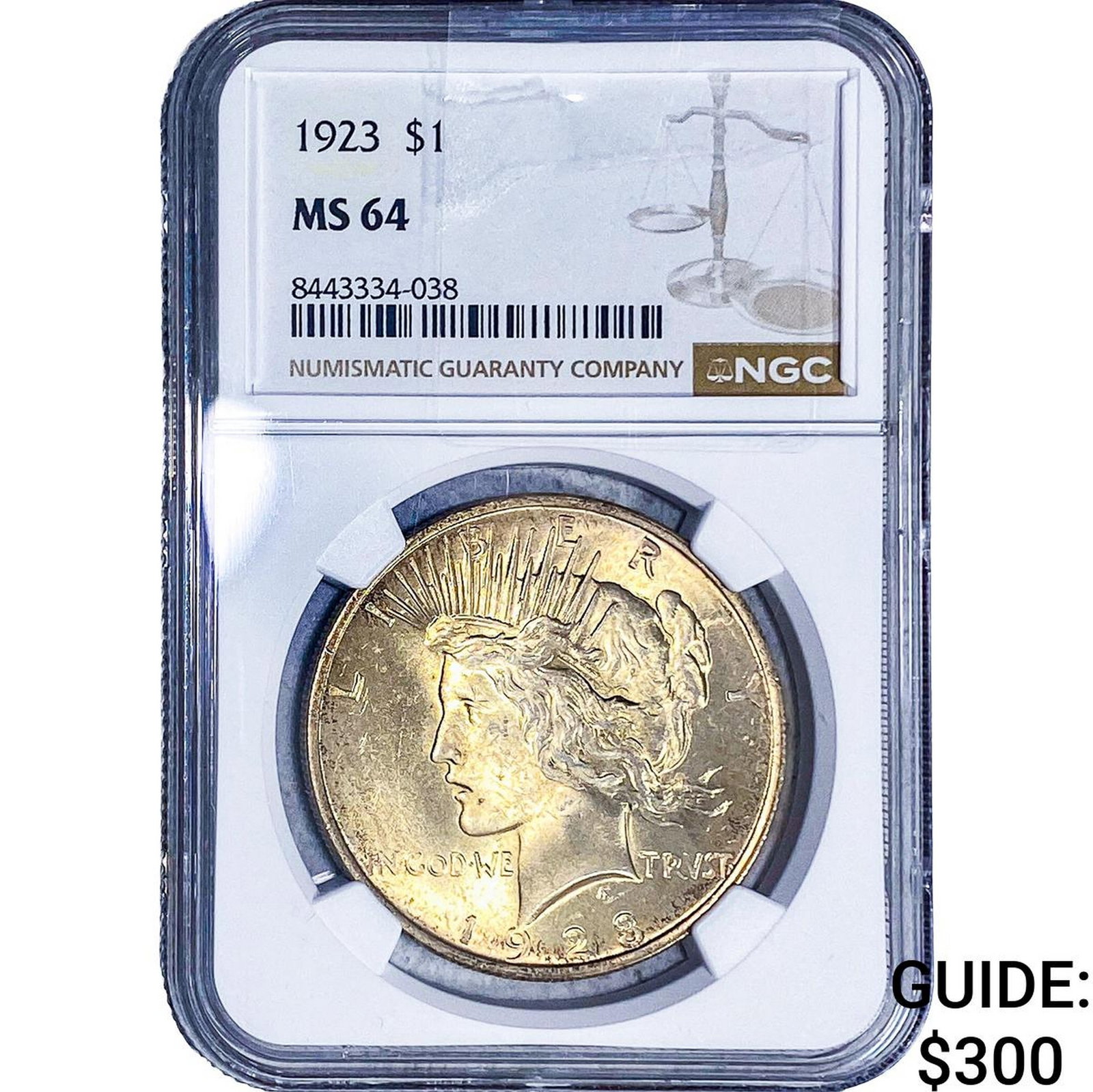 1923 Silver Peace Dollar NGC MS64: 1923 Silver Peace Dollar NGC MS64