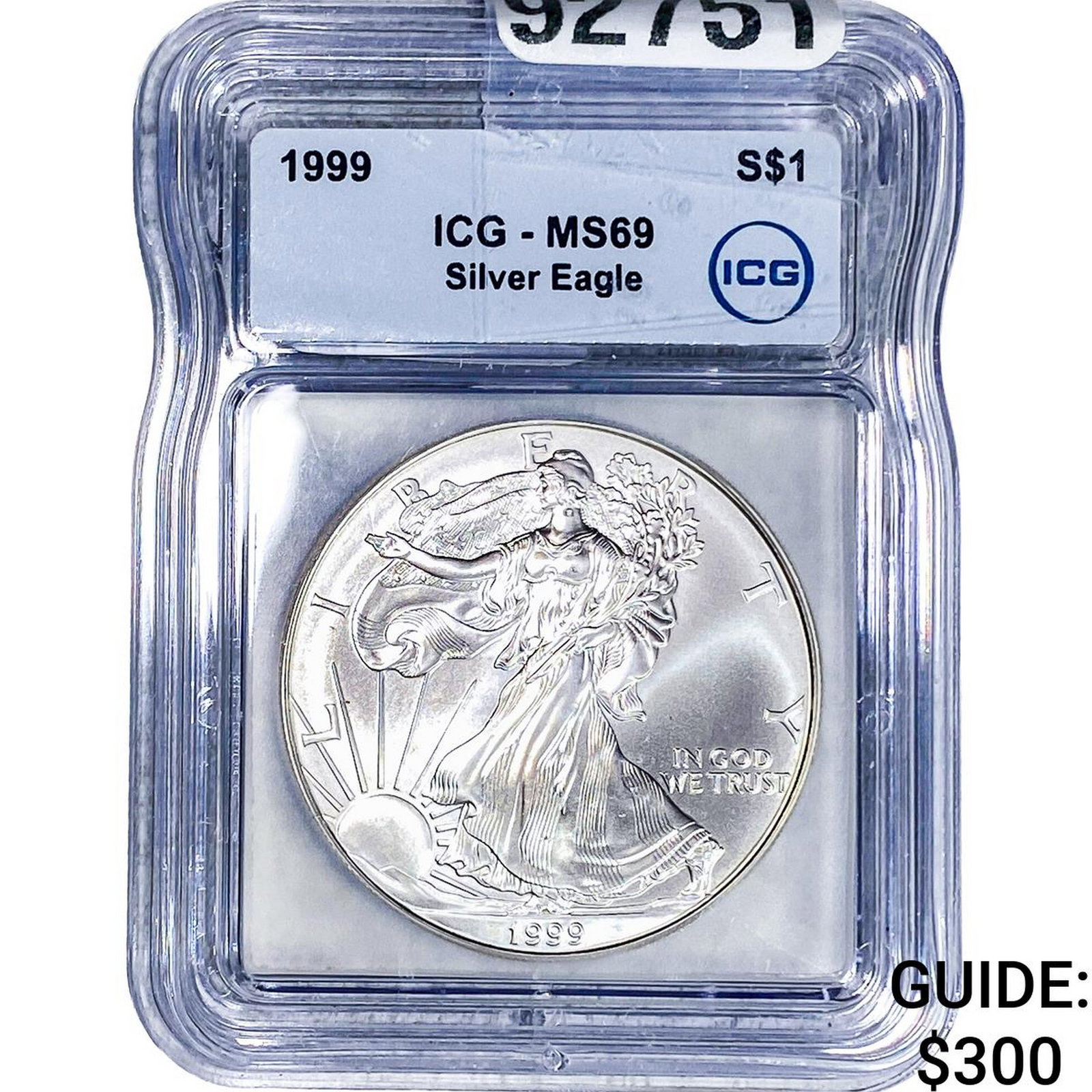 1999 Silver Eagle ICG MS69: 1999 Silver Eagle ICG MS69