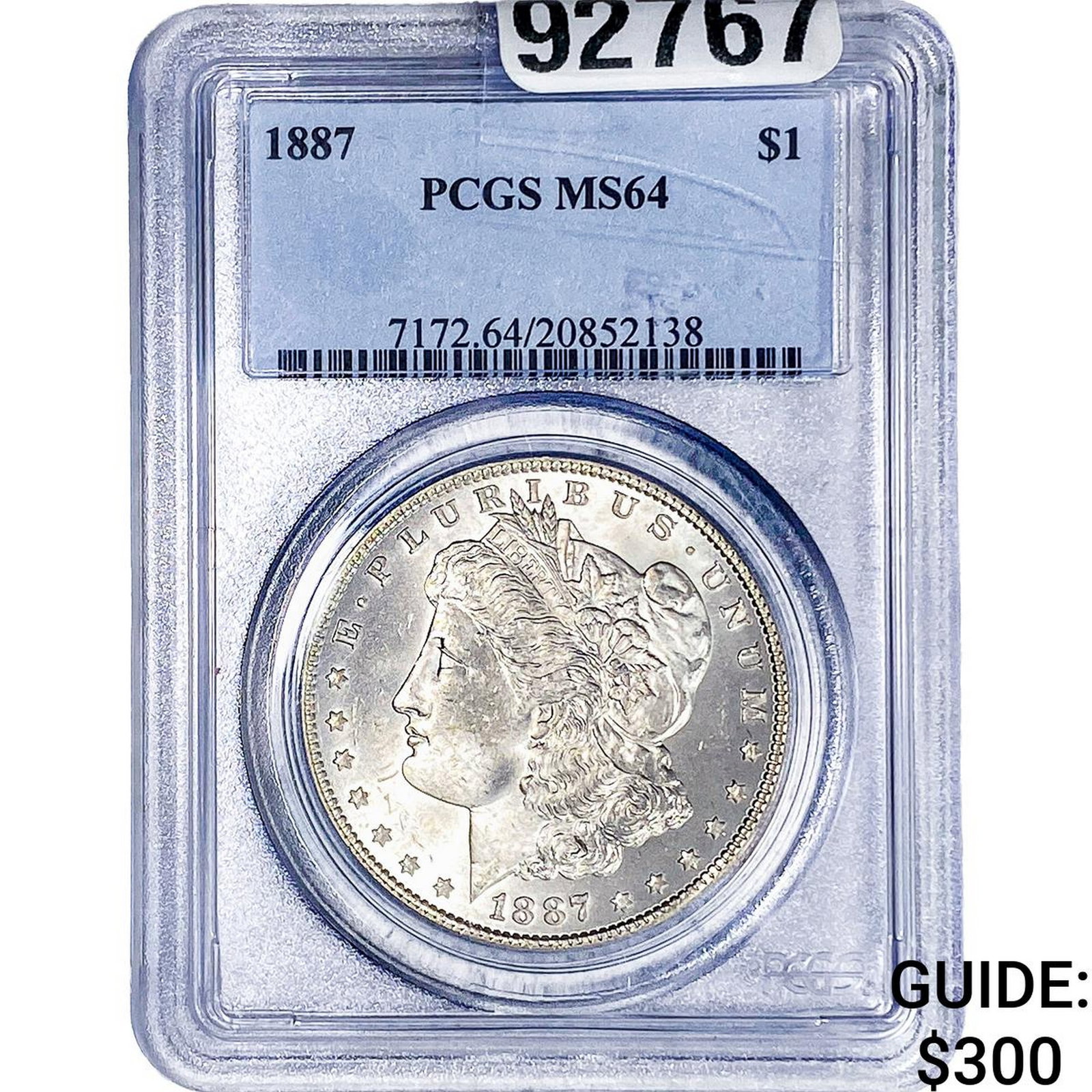 1887 Morgan Silver Dollar PCGS MS64: 1887 Morgan Silver Dollar PCGS MS64