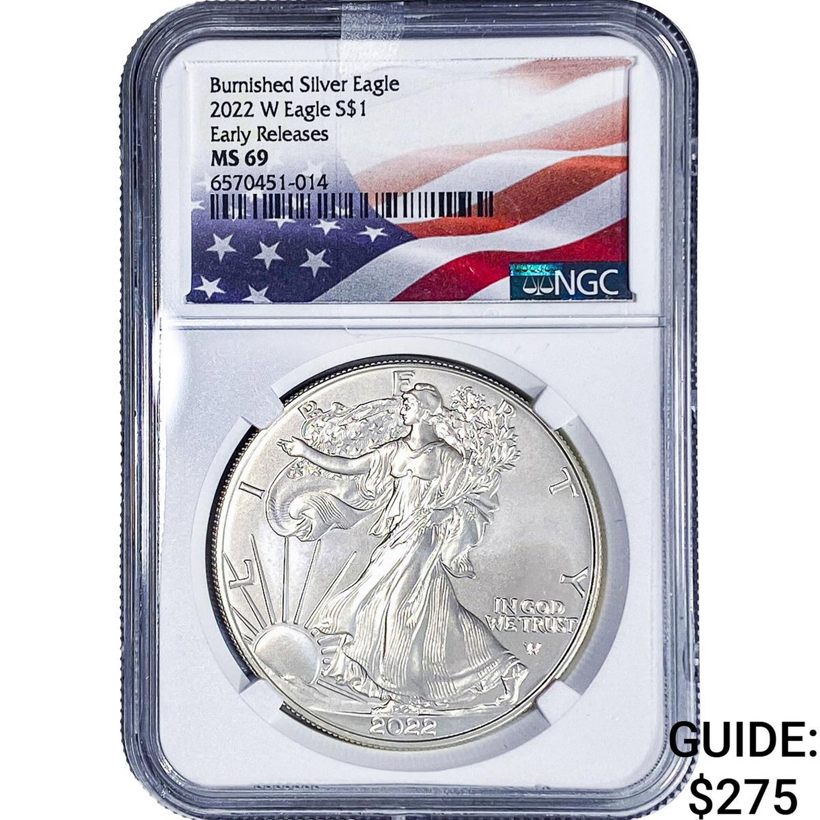 2022-W Silver Eagle NGC MS69 Burnished: 2022-W Silver Eagle NGC MS69 Burnished