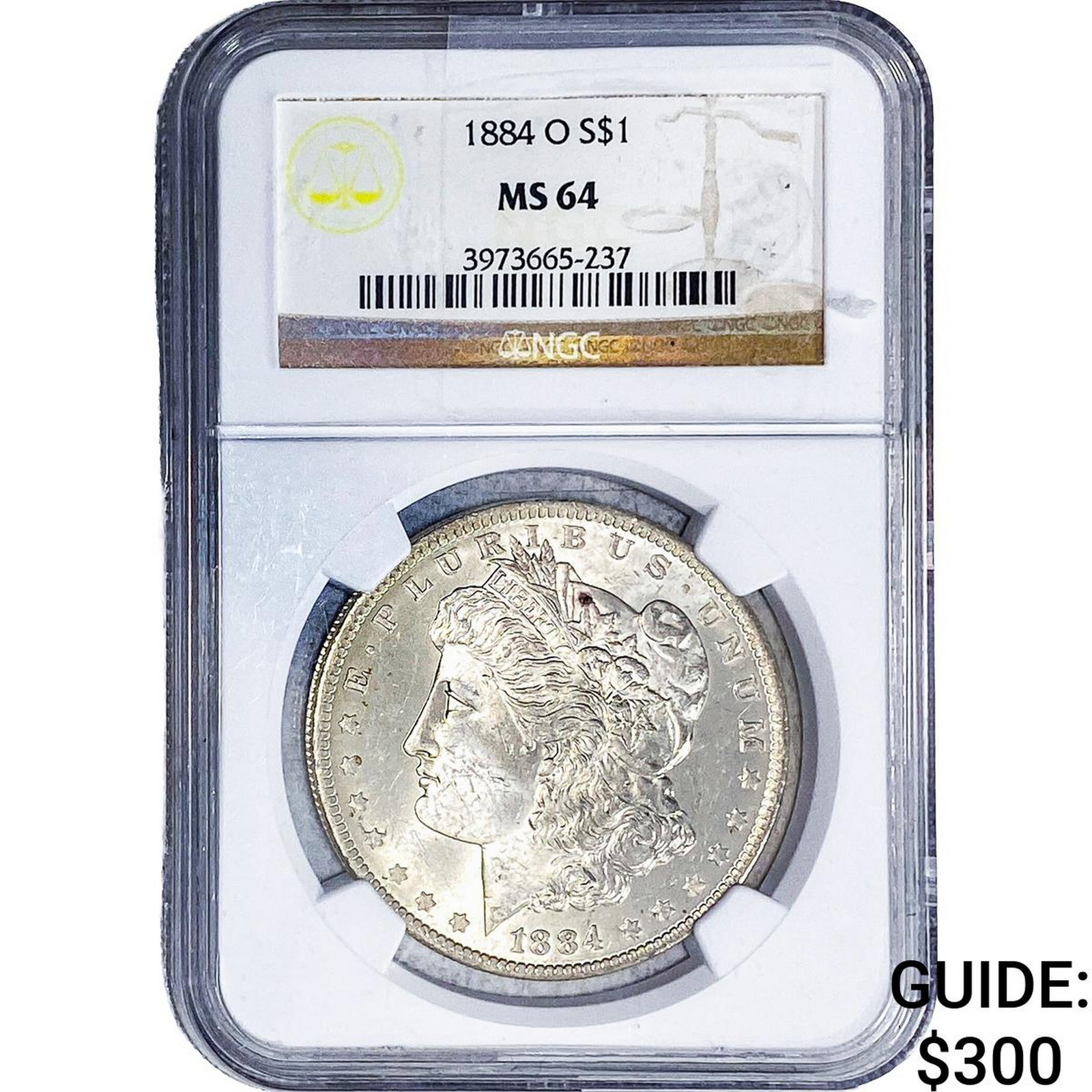 1884-O Morgan Silver Dollar NGC MS64: 1884-O Morgan Silver Dollar NGC MS64