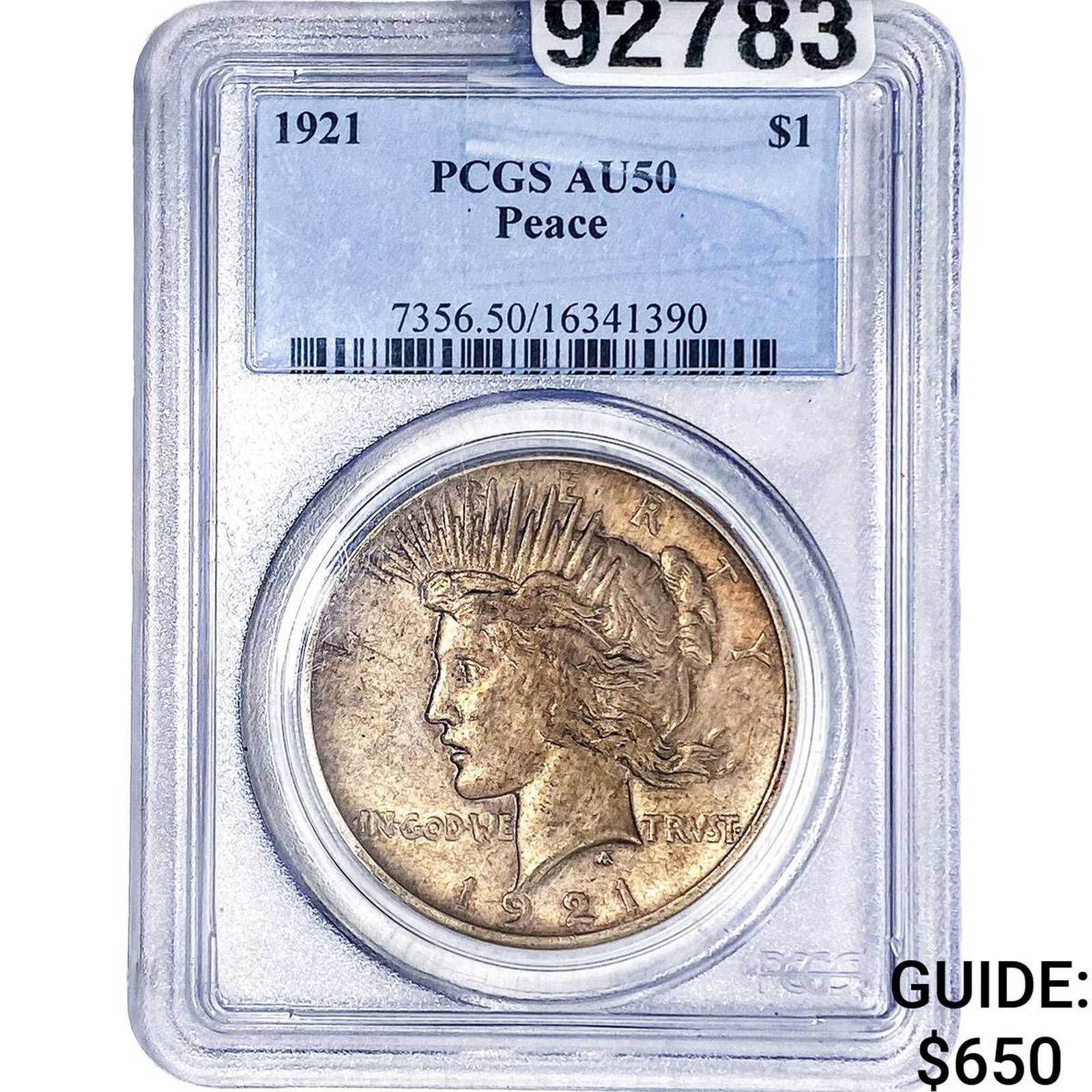 1921 Silver Peace Dollar PCGS AU50 (1 of 2)