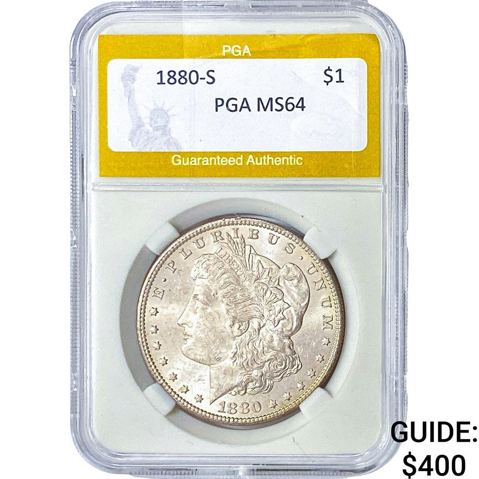 1880-S Morgan Silver Dollar PGA MS64: 1880-S Morgan Silver Dollar PGA MS64
