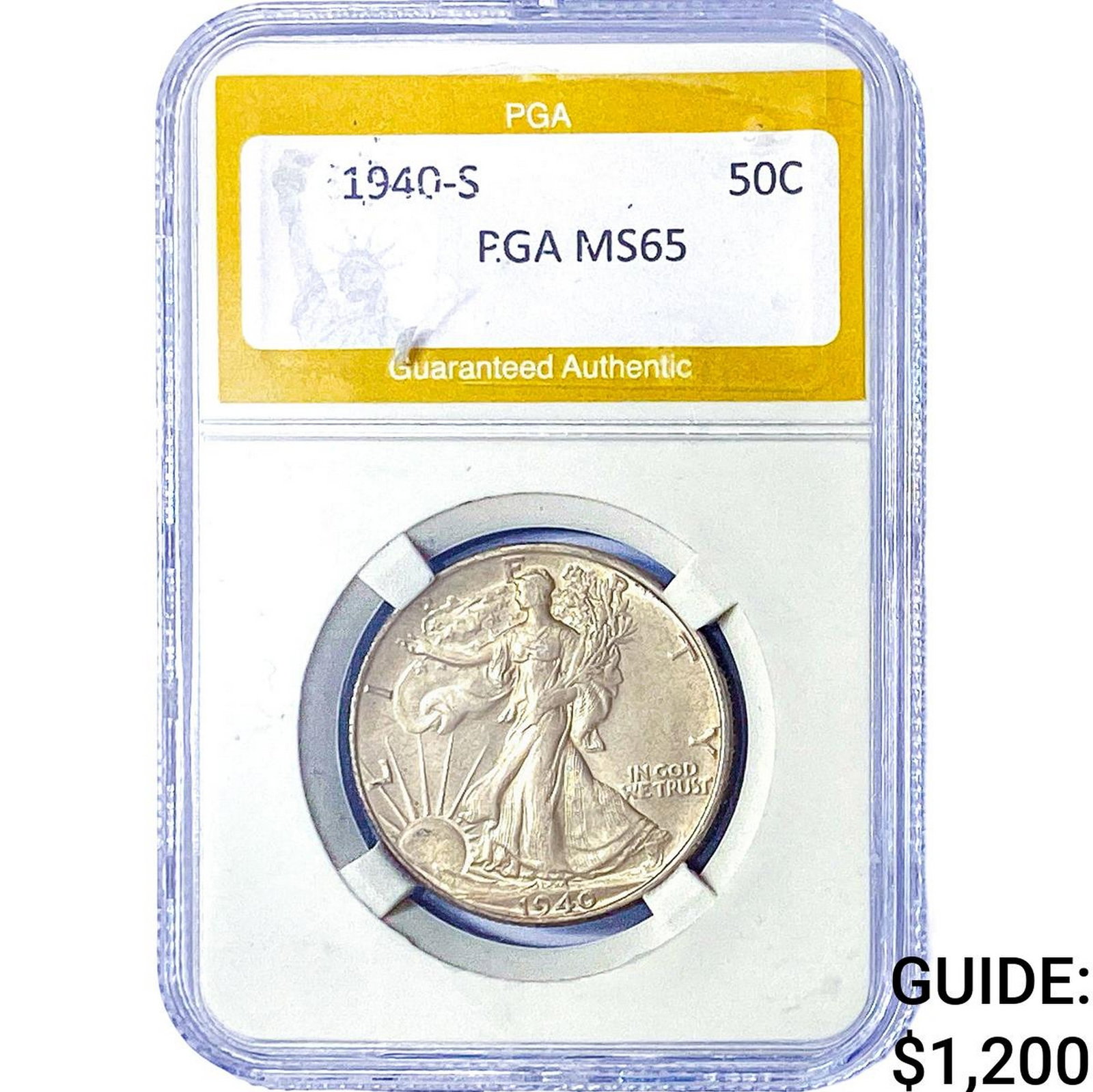 1940-S Walking Liberty Half Dollar PGA MS65 (1 of 2)
