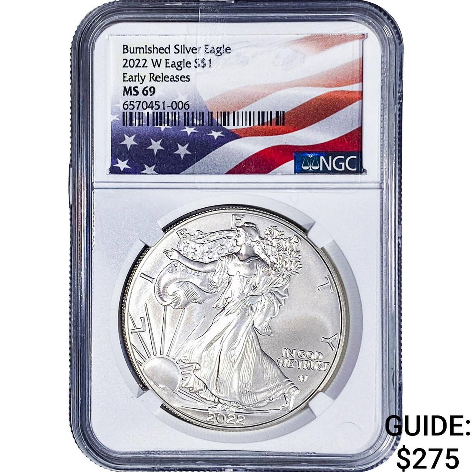 2022-W Silver Eagle NGC MS69 Burnished: 2022-W Silver Eagle NGC MS69 Burnished