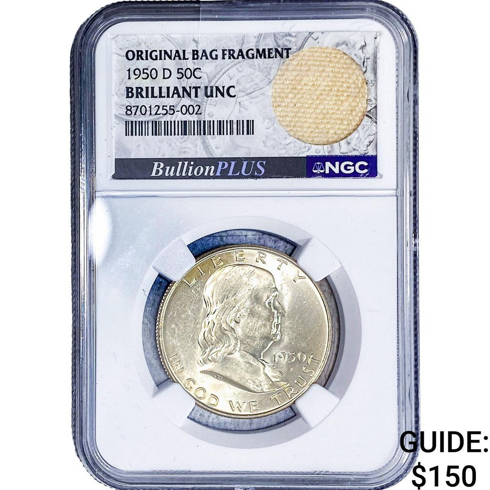 1950-D Franklin Half Dollar NGC BU Orig. Bag Frag. (1 of 2)