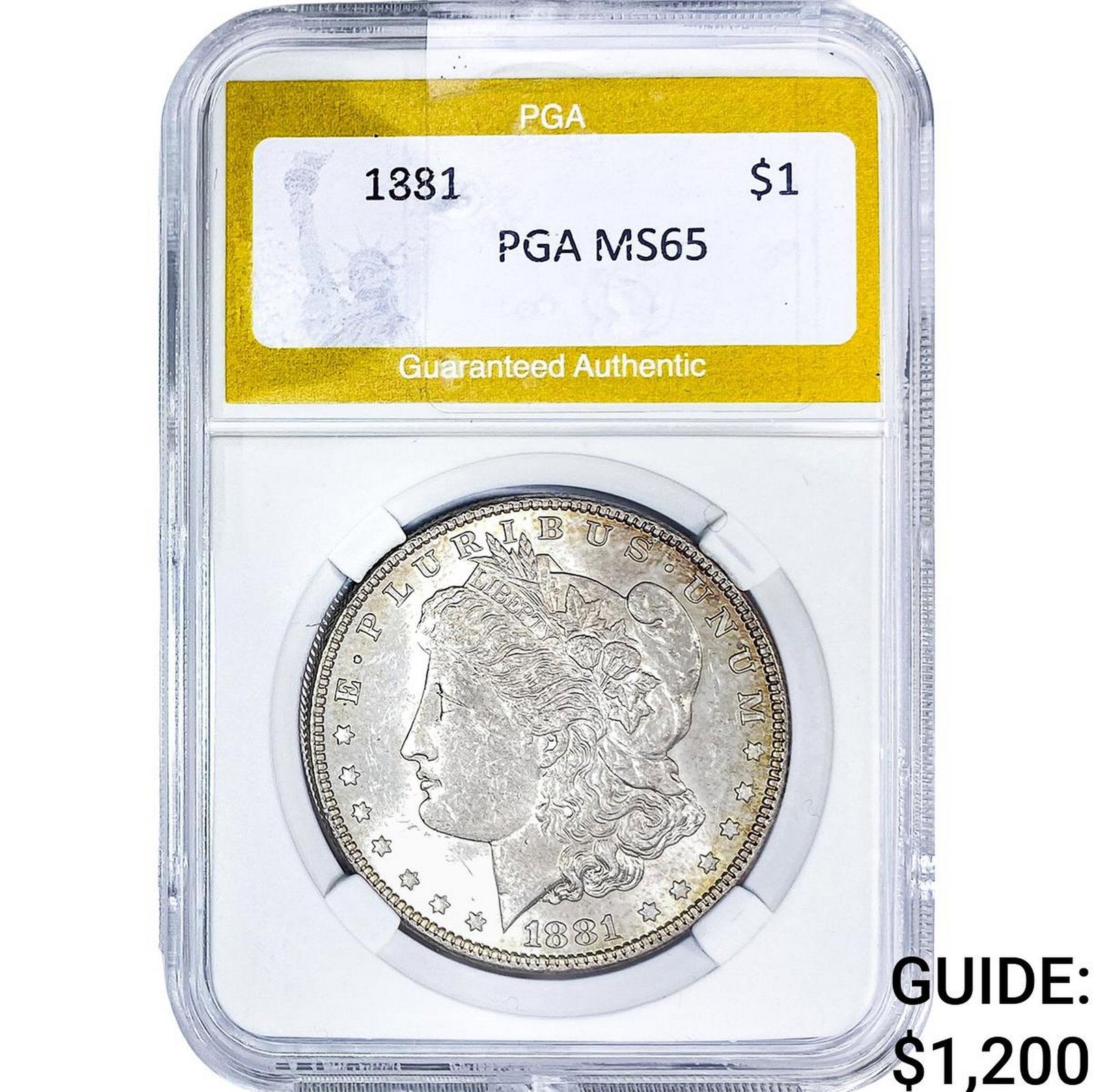 1881 Morgan Silver Dollar PGA MS65: 1881 Morgan Silver Dollar PGA MS65