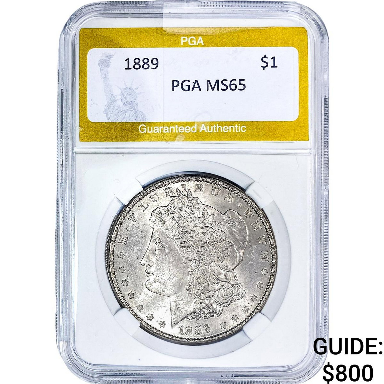 1889 Morgan Silver Dollar PGA MS65: 1889 Morgan Silver Dollar PGA MS65