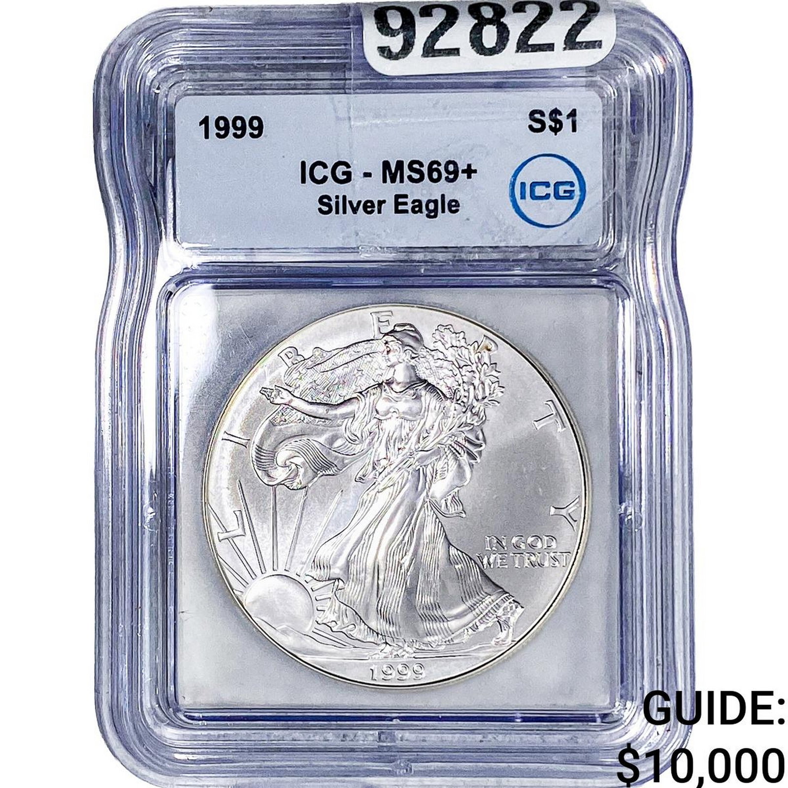 1999 Silver Eagle ICG MS69+: 1999 Silver Eagle ICG MS69+