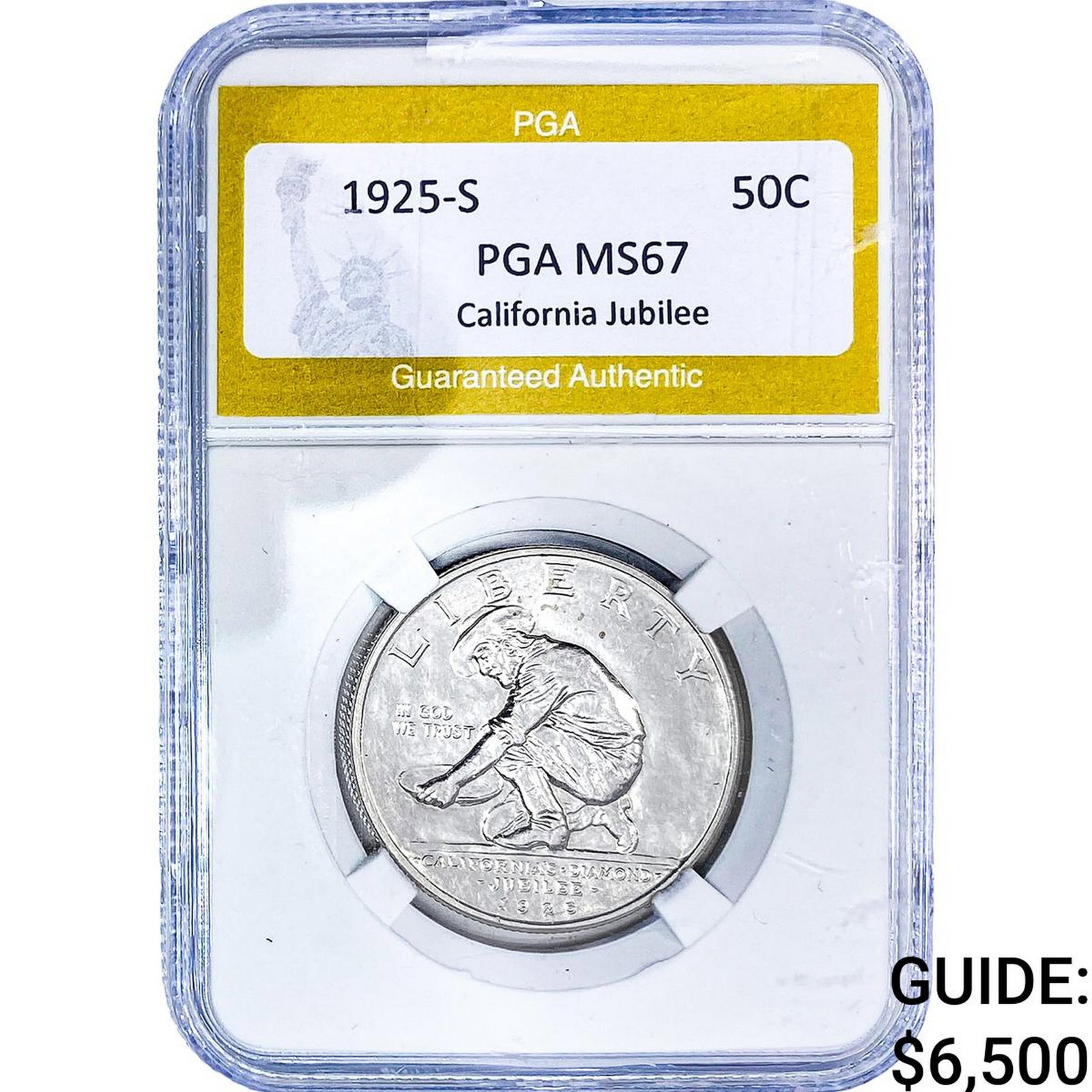 1925-S Jubilee Half Dollar PGA MS67: 1925-S Jubilee Half Dollar PGA MS67