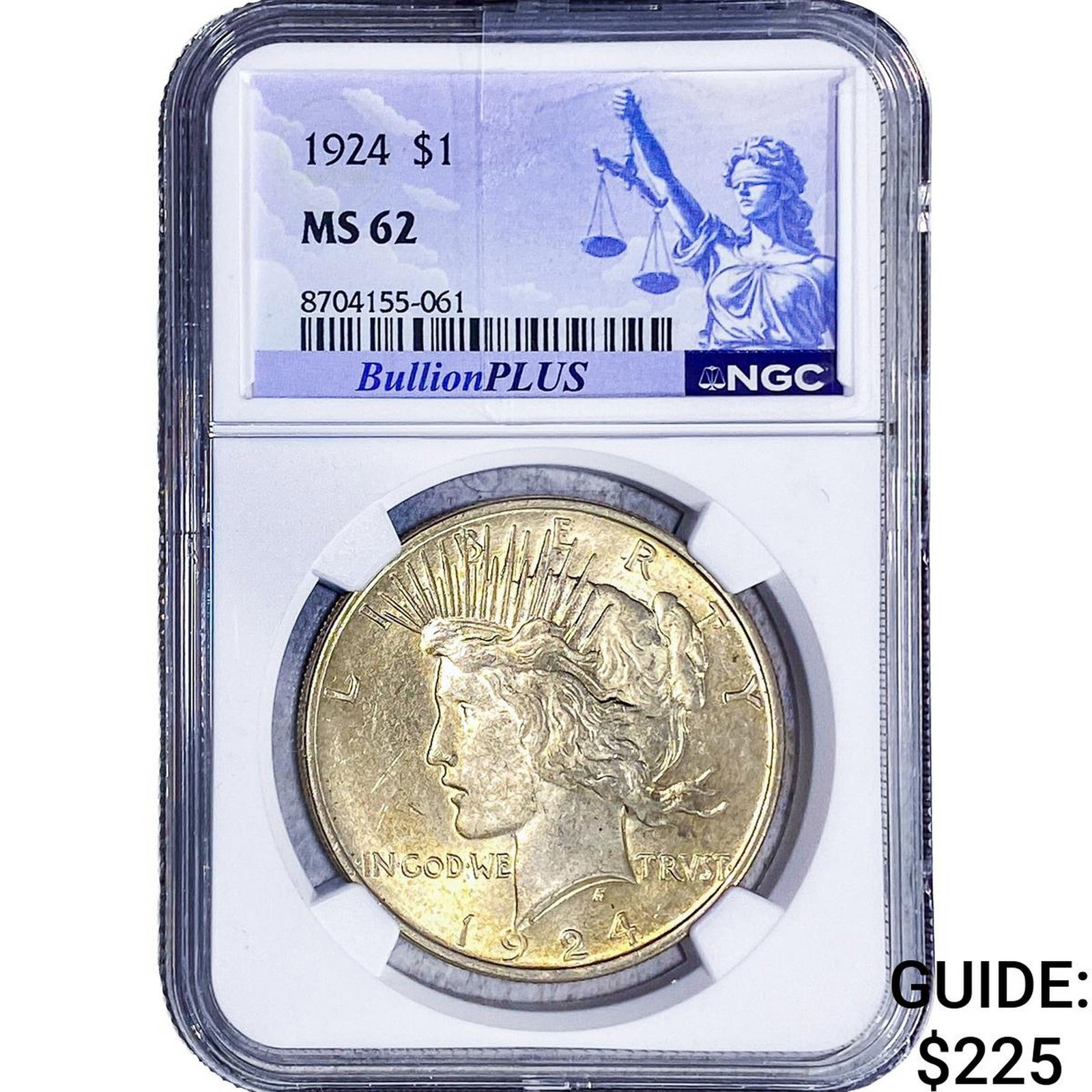 1924 Silver Peace Dollar NGC MS62 (1 of 2)