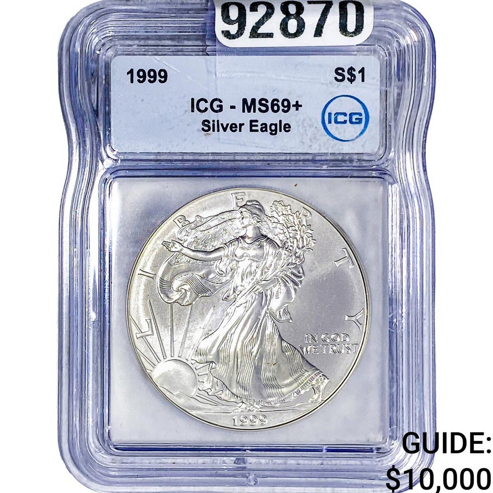 1999 Silver Eagle ICG MS69+: 1999 Silver Eagle ICG MS69+
