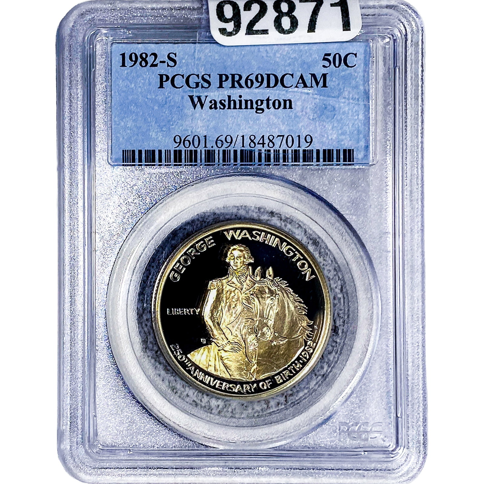 1982-S Geroge Washington 250th Birthday Silver 50C PCGS PR69 DCAM: 1982-S Geroge Washington 250th Birthday Silver 50C PCGS PR69 DCAM