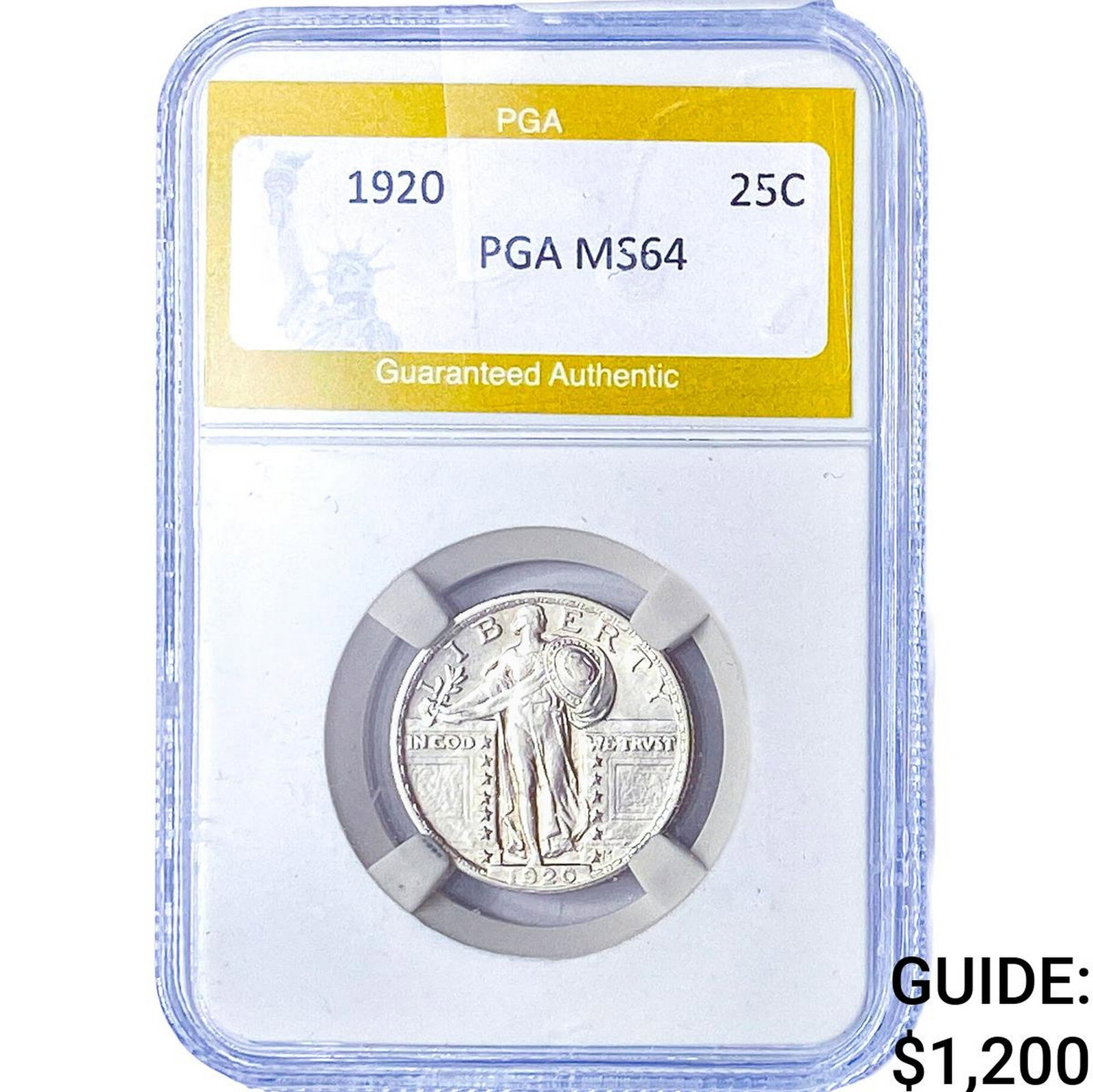 1920 Standing Liberty Quarter PGA MS64: 1920 Standing Liberty Quarter PGA MS64
