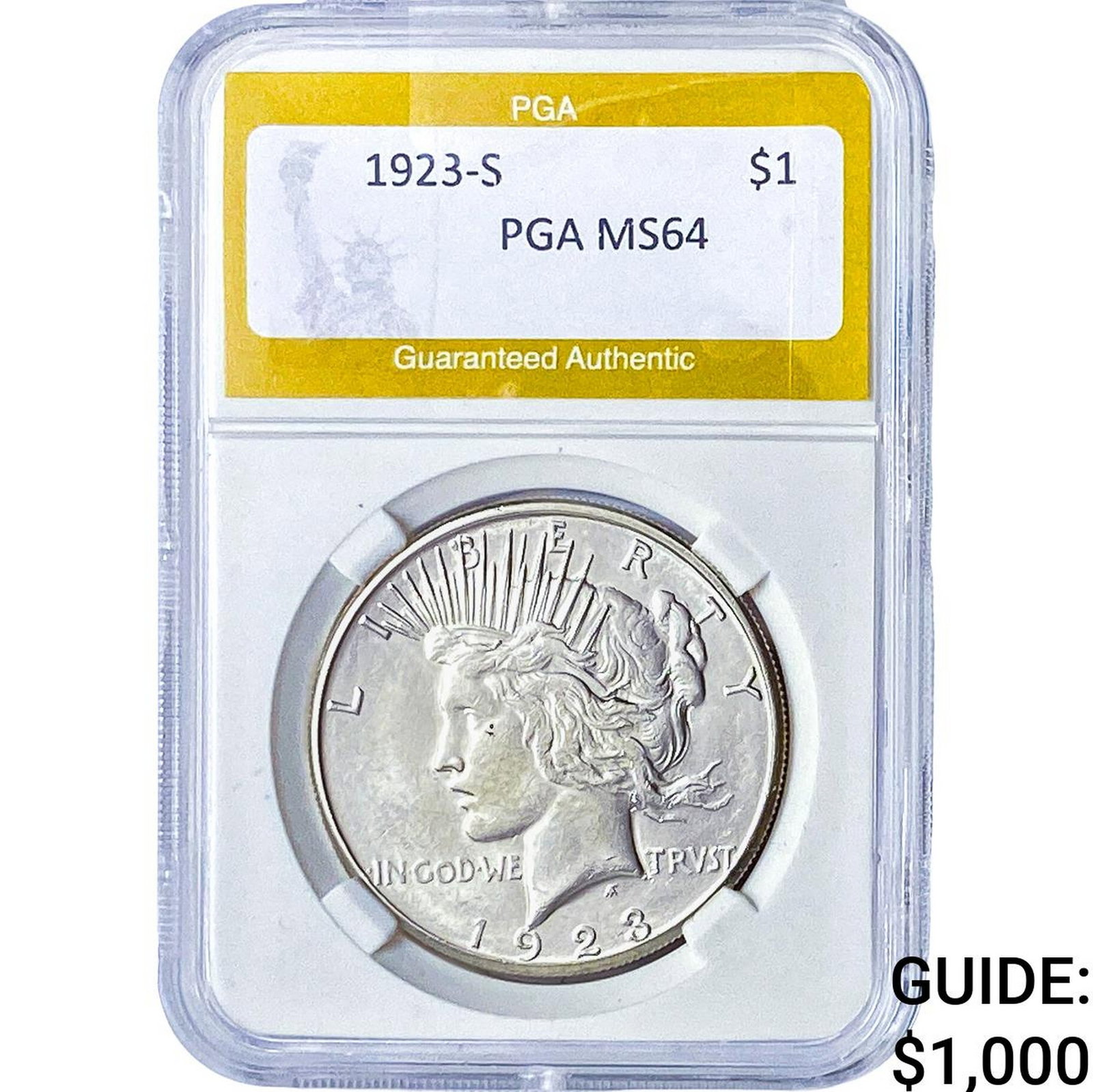 1923-S Silver Peace Dollar PGA MS64 (1 of 2)