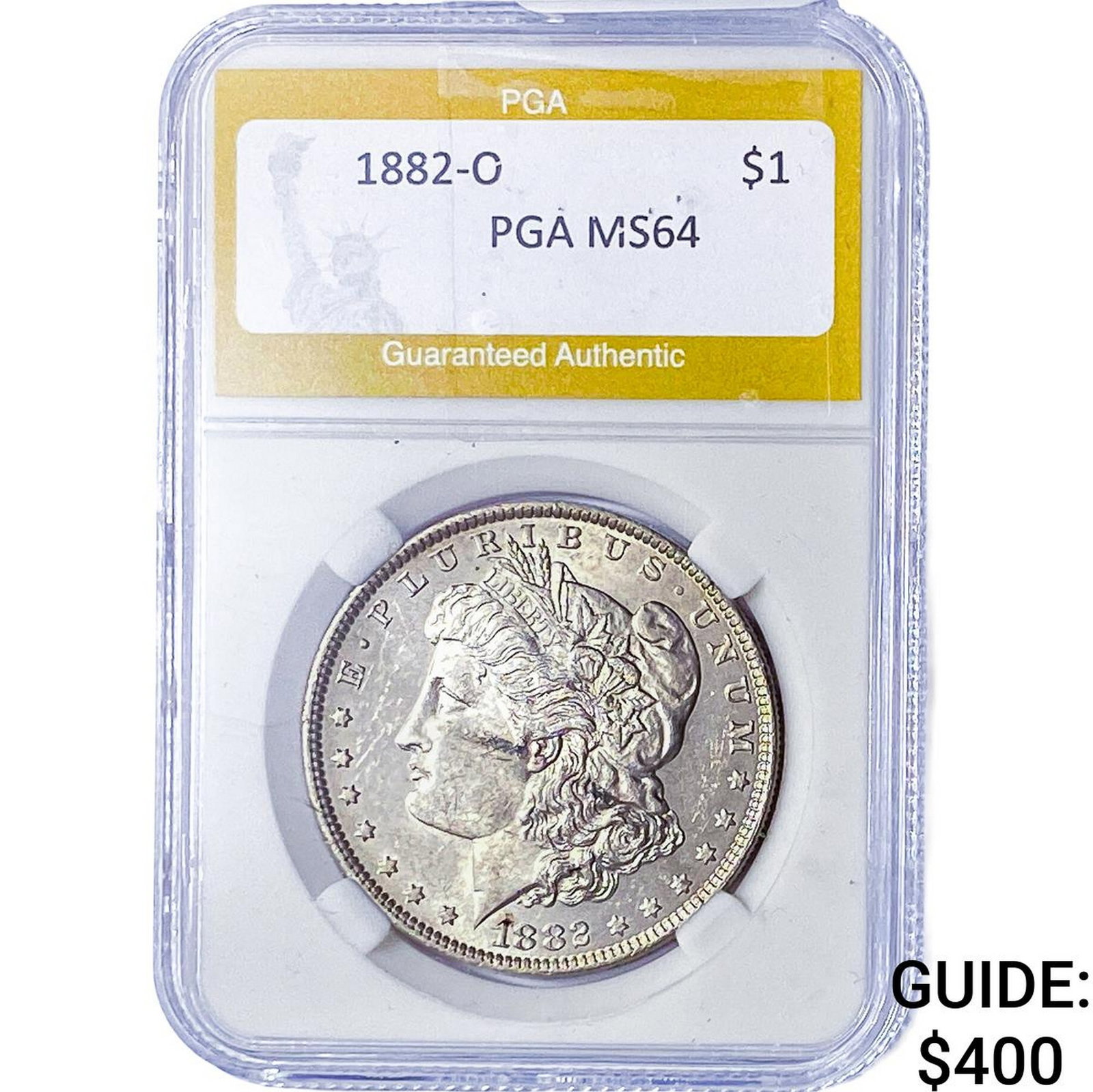 1882-O Morgan Silver Dollar PGA MS64: 1882-O Morgan Silver Dollar PGA MS64