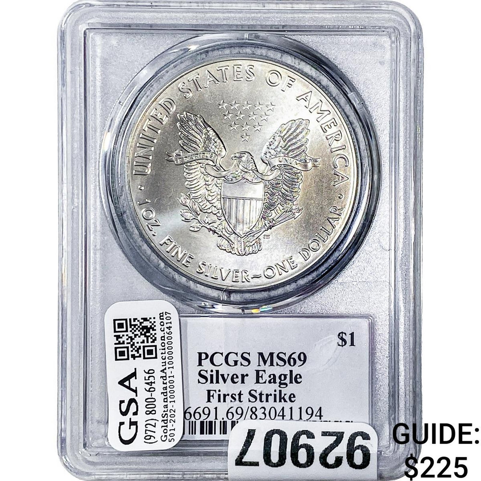 2017 Silver Eagle PCGS MS69 Trump: 2017 Silver Eagle PCGS MS69 Trump