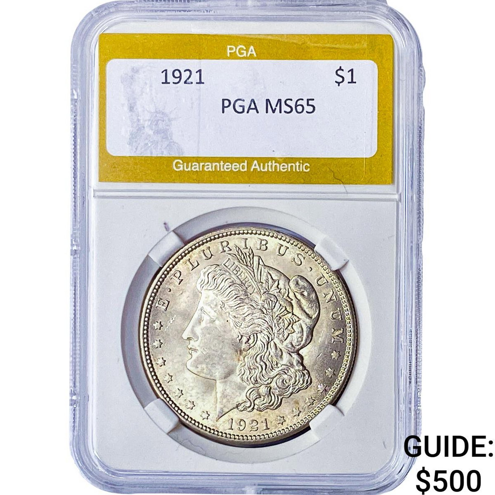 1921 Morgan Silver Dollar PGA MS65: 1921 Morgan Silver Dollar PGA MS65