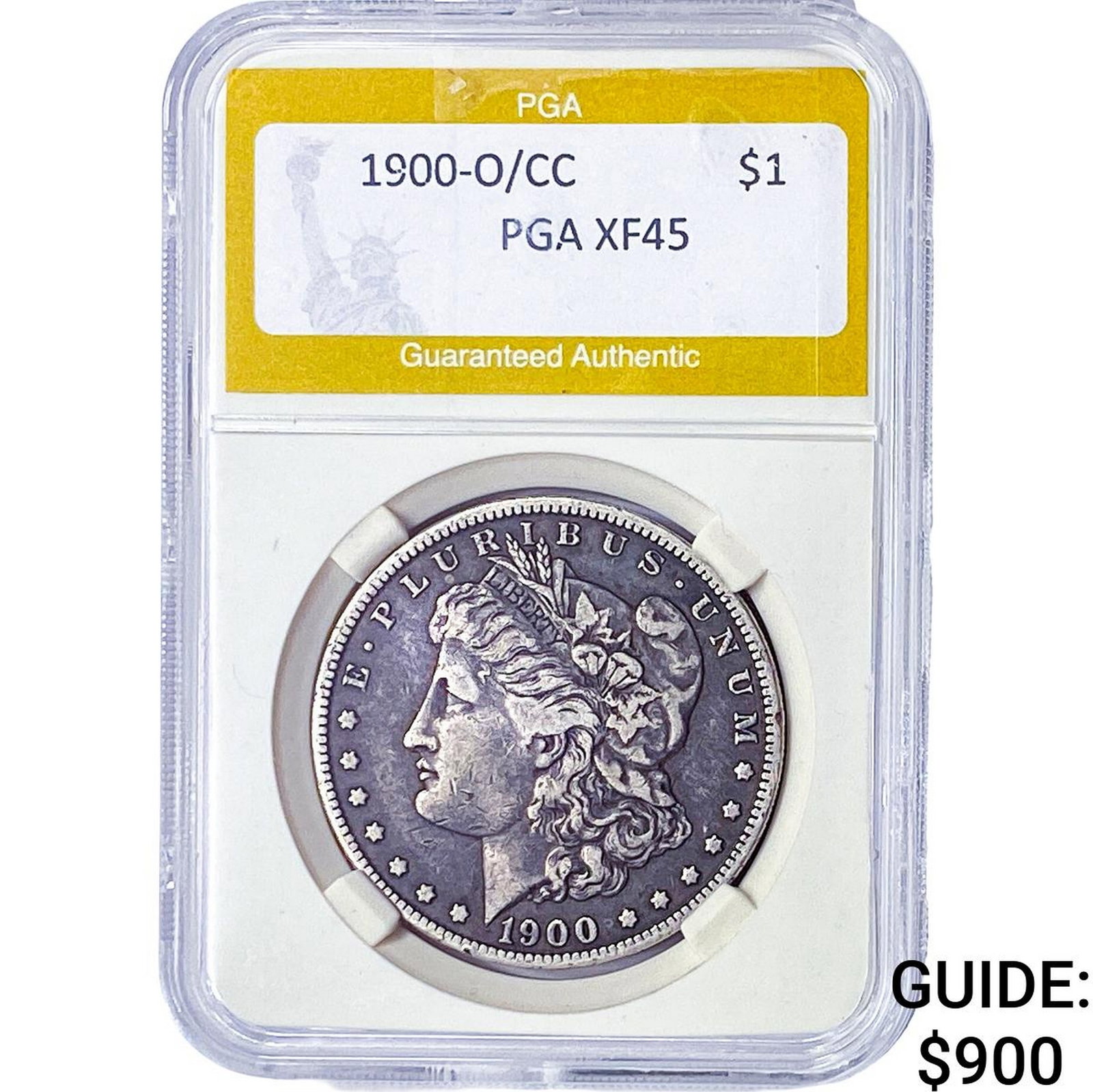 1900-O/CC Morgan Silver Dollar PGA XF45: 1900-O/CC Morgan Silver Dollar PGA XF45