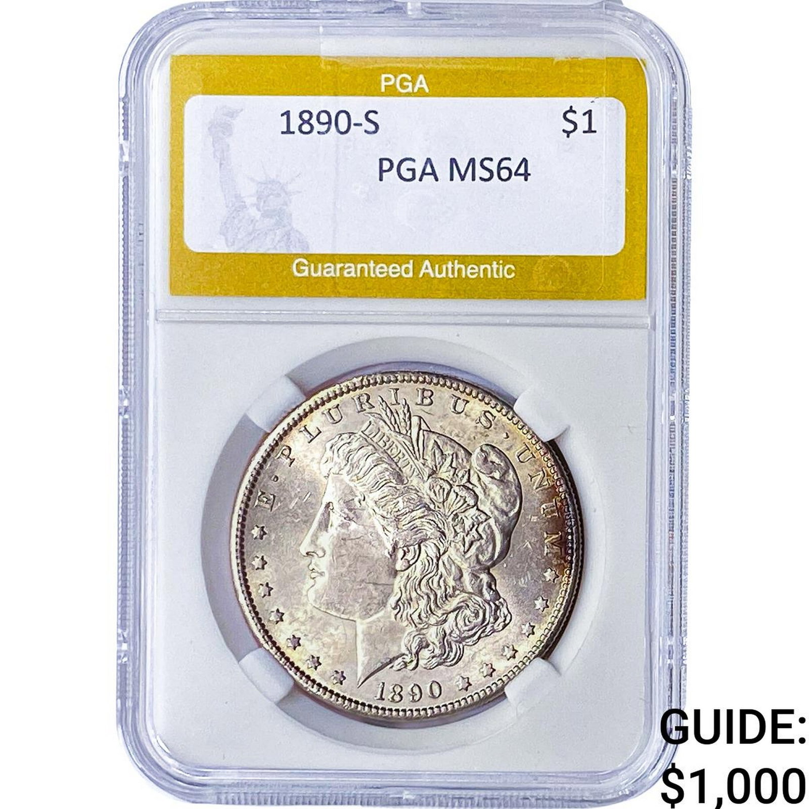1890-S Morgan Silver Dollar PGA MS64 (1 of 2)