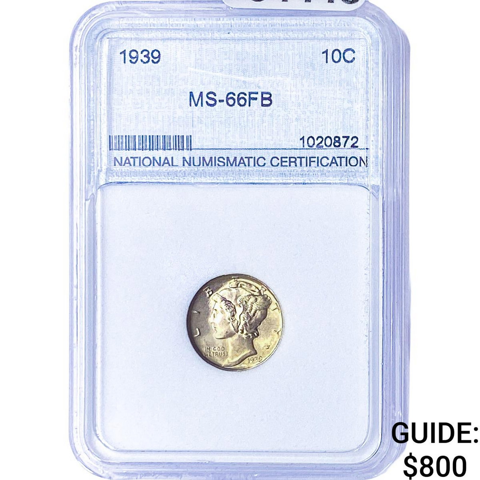 1939 Mercury Silver Dime PGA MS66 FB: 1939 Mercury Silver Dime PGA MS66 FB