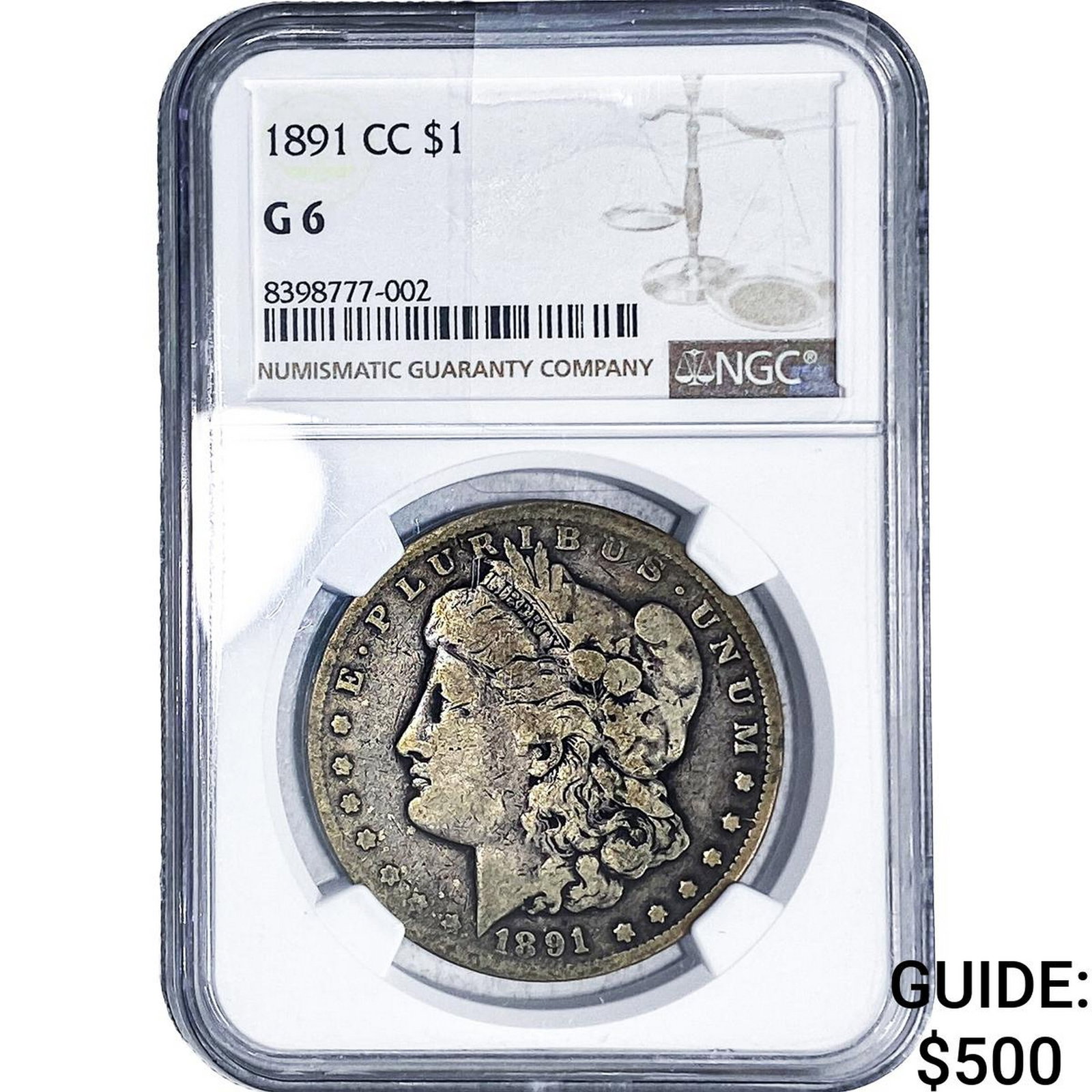 1891-CC Morgan Silver Dollar NGC G6: 1891-CC Morgan Silver Dollar NGC G6