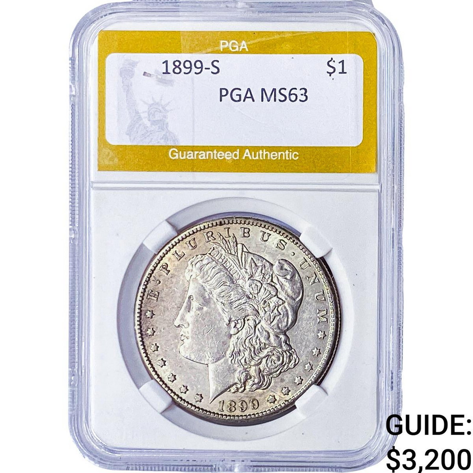 1899-S Morgan Silver Dollar PGA MS63: 1899-S Morgan Silver Dollar PGA MS63
