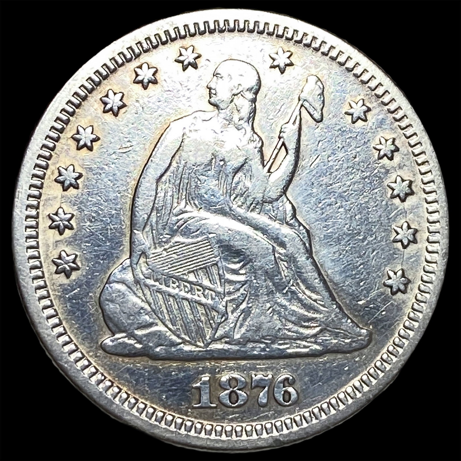 1876 Seated Liberty Quarter CLOSELY UNCIRCULATED: 1876 Seated Liberty Quarter CLOSELY UNCIRCULATED