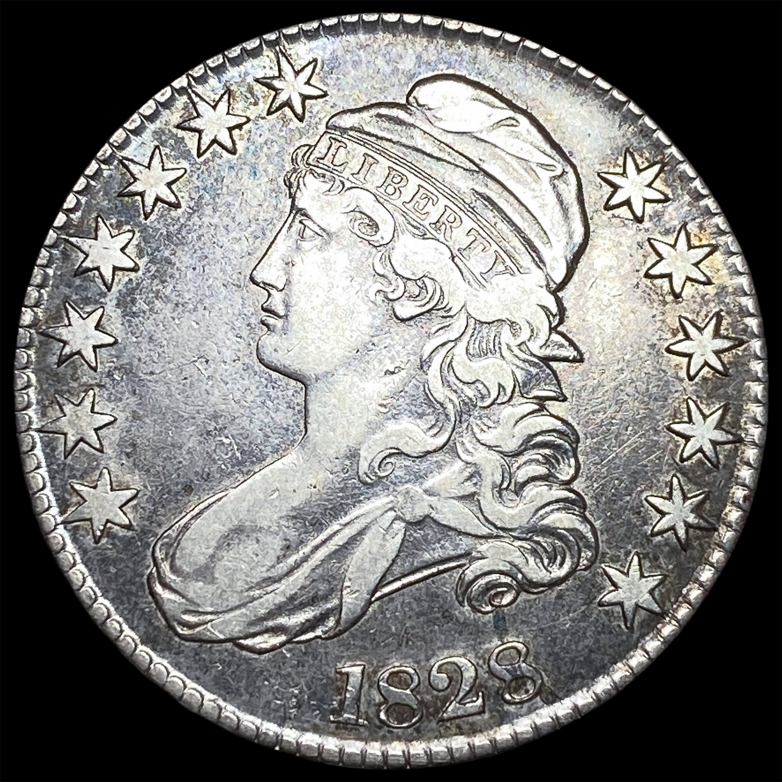 1828 Capped Bust Half Dollar ABOUT UNCIRCULATED: 1828 Capped Bust Half Dollar ABOUT UNCIRCULATED