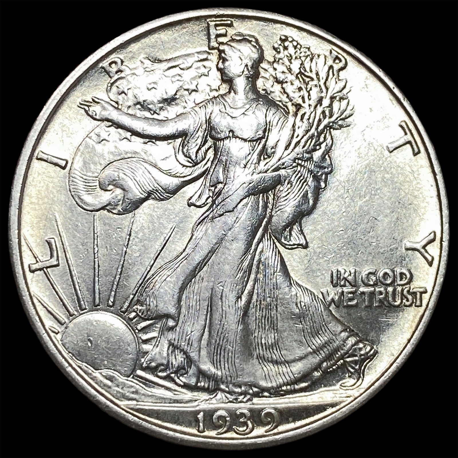 1939-S Silver Walking Liberty Half Dollar CHOICE AU: 1939-S Silver Walking Liberty Half Dollar CHOICE AU