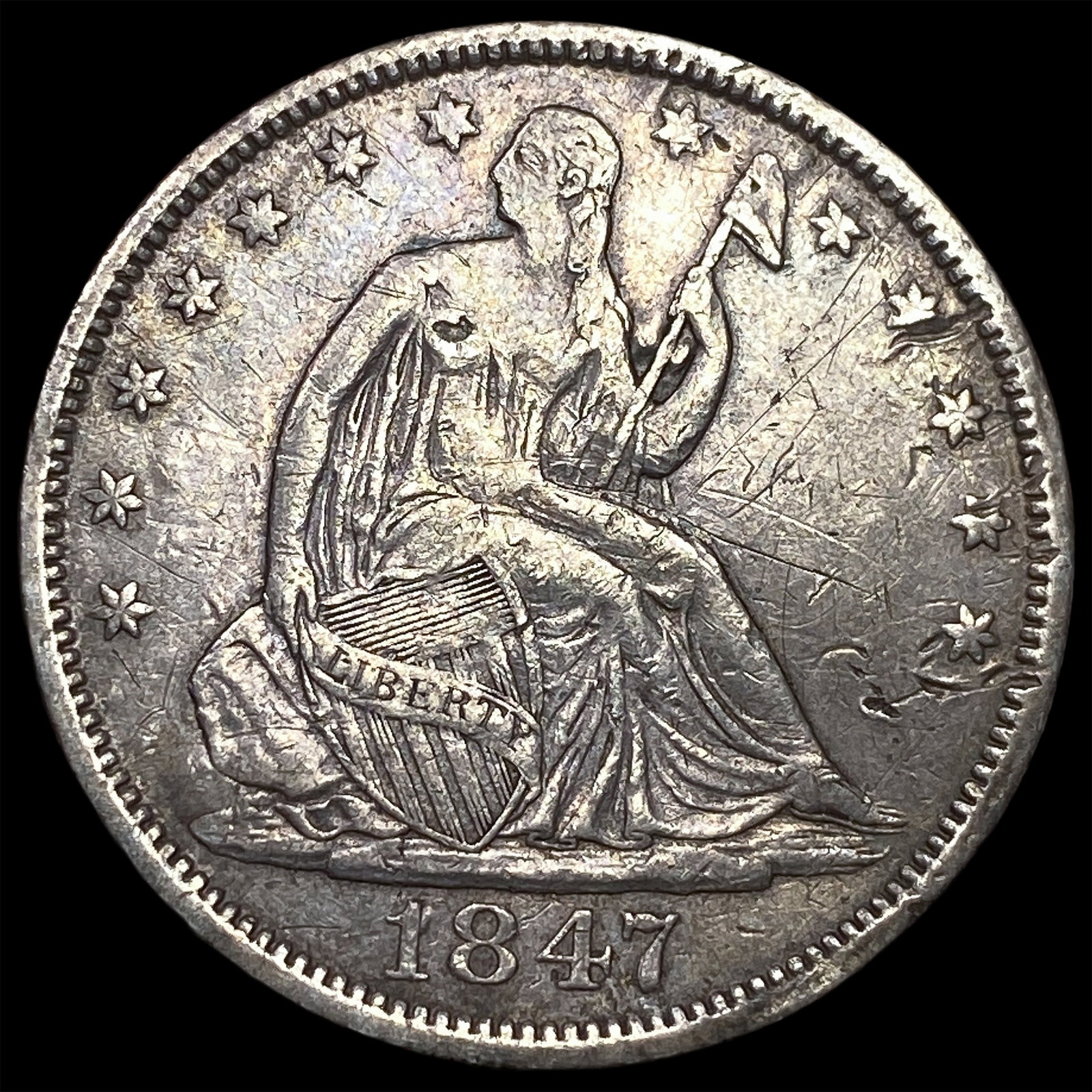 1847-O Silver Seated Liberty Half Dollar HIGH GRADE: 1847-O Silver Seated Liberty Half Dollar HIGH GRADE