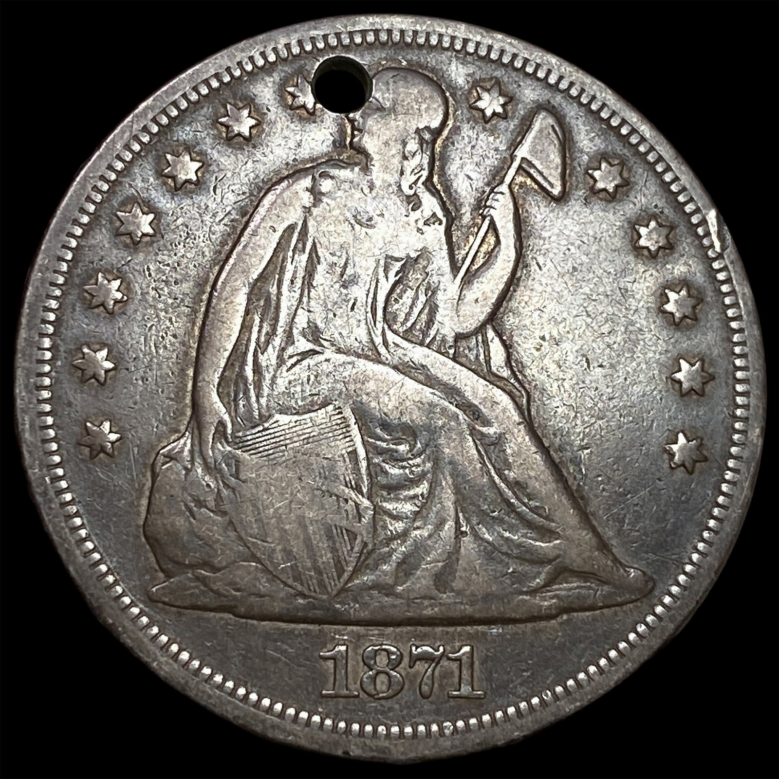 1871 Seated Liberty Silver Dollar NICELY CIRCULATED: 1871 Seated Liberty Silver Dollar NICELY CIRCULATED