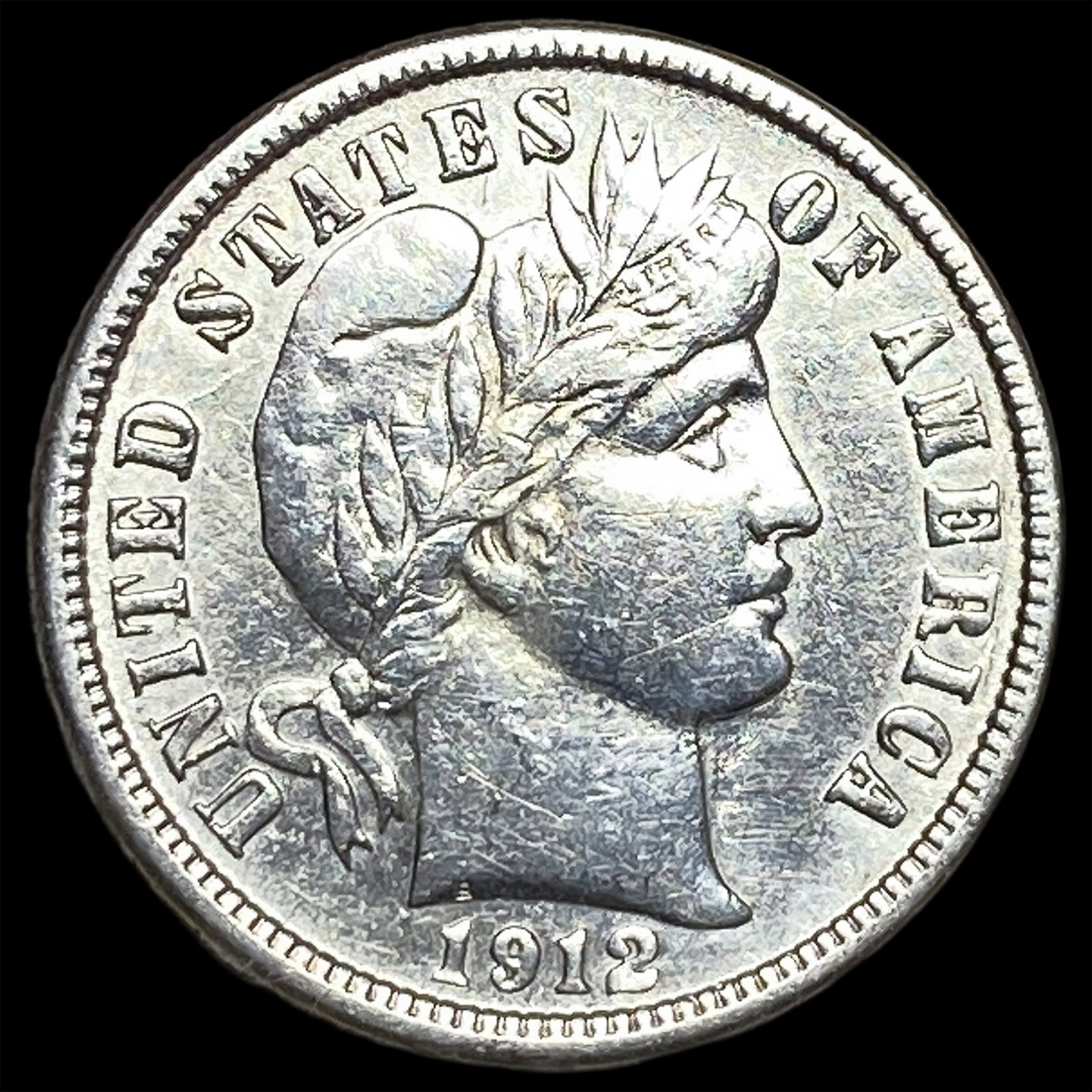1912-D Silver Barber Dime CLOSELY UNCIRCULATED: 1912-D Silver Barber Dime CLOSELY UNCIRCULATED
