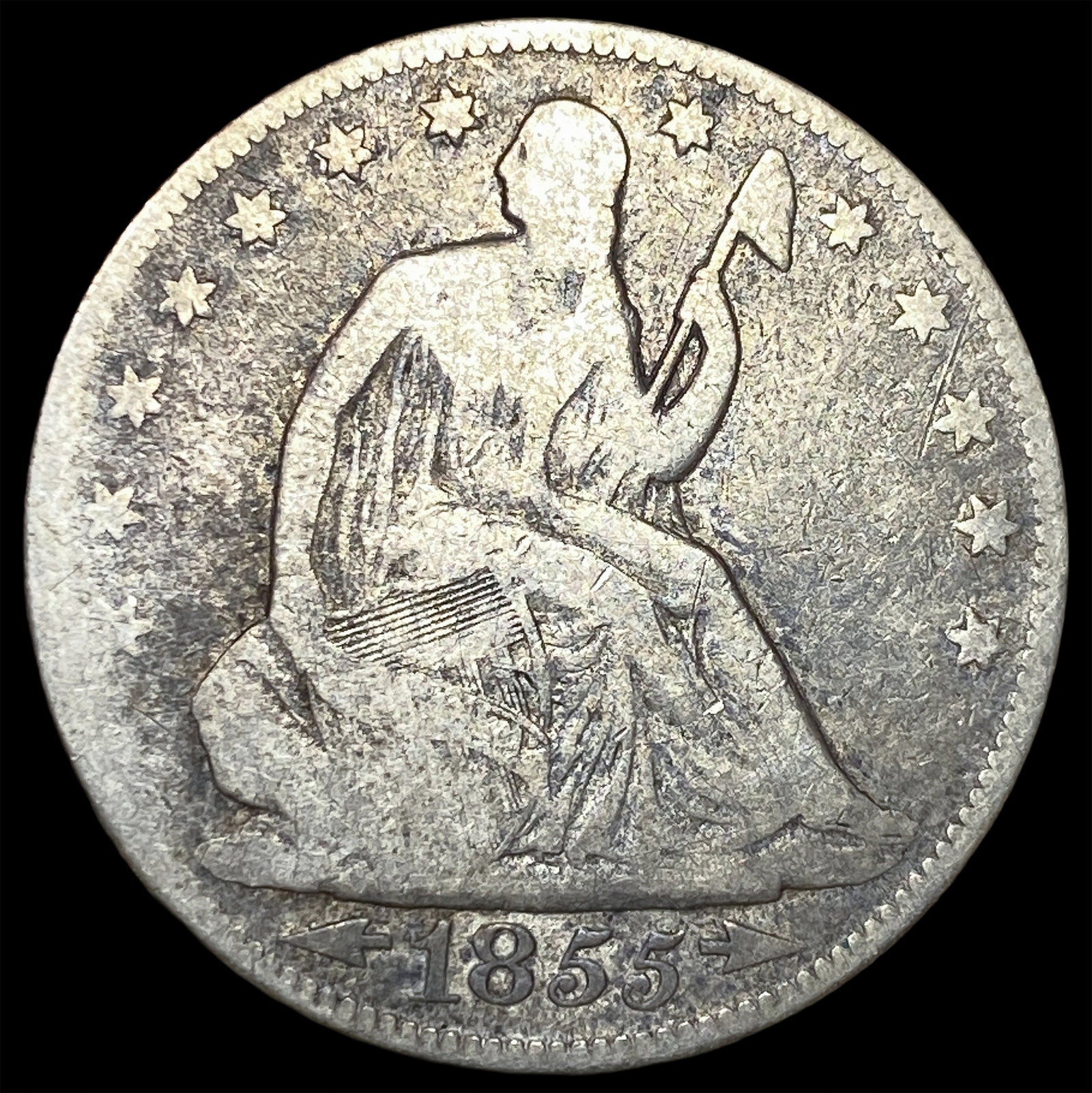 1855 Seated Liberty Half Dollar NICELY CIRCULATED: 1855 Seated Liberty Half Dollar NICELY CIRCULATED