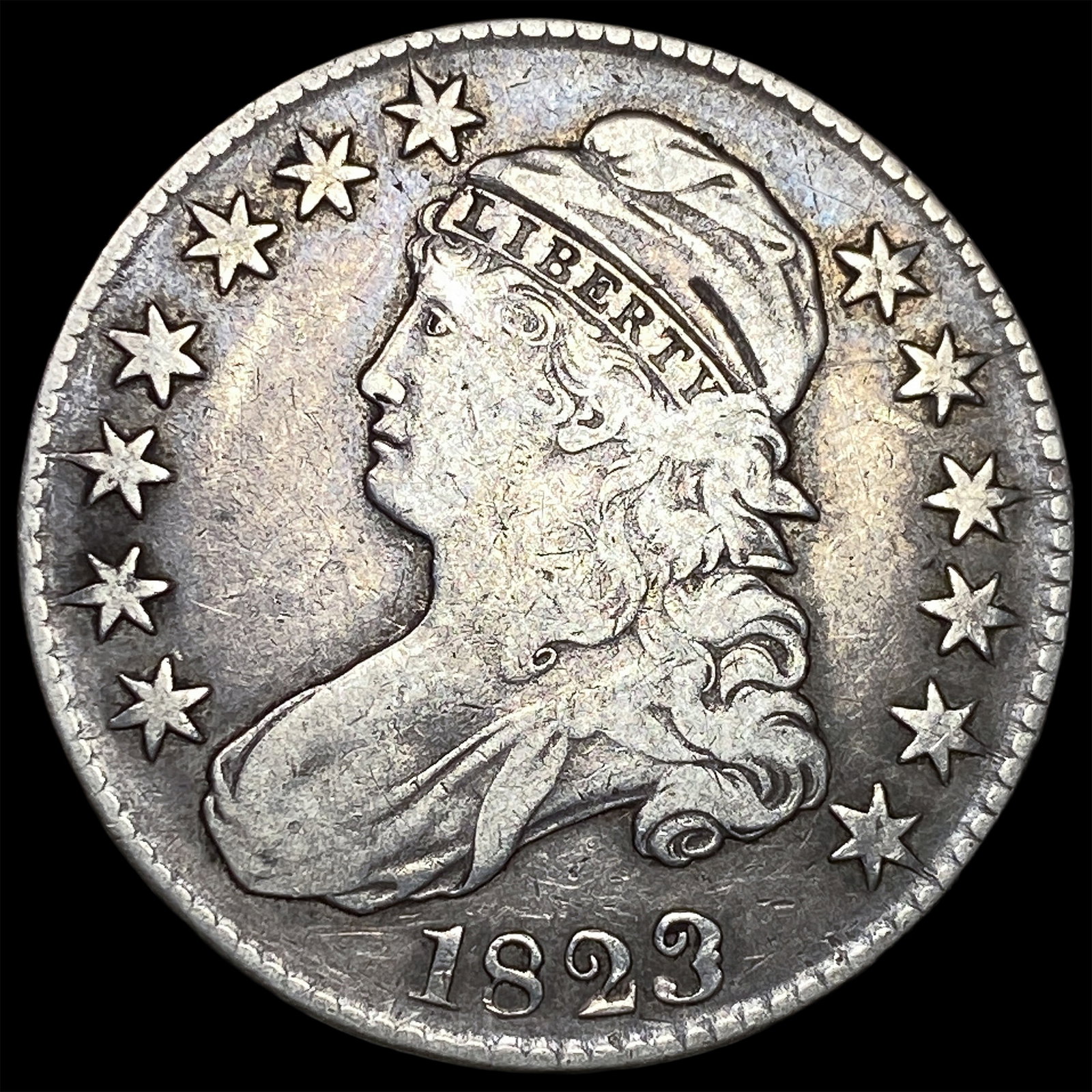 1823 Ugly 3 Capped Bust Half Dollar LIGHTLY CIRCULATED: 1823 Ugly 3 Capped Bust Half Dollar LIGHTLY CIRCULATED